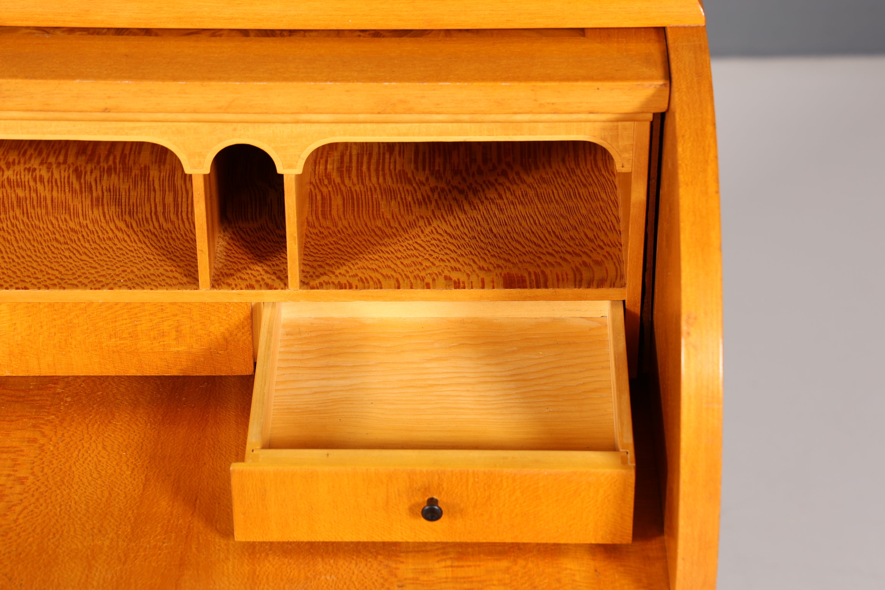 Traumhafter Mid Century Rollladen Sekretär echt Holz Büro Schrank Vintage Schreibkommode