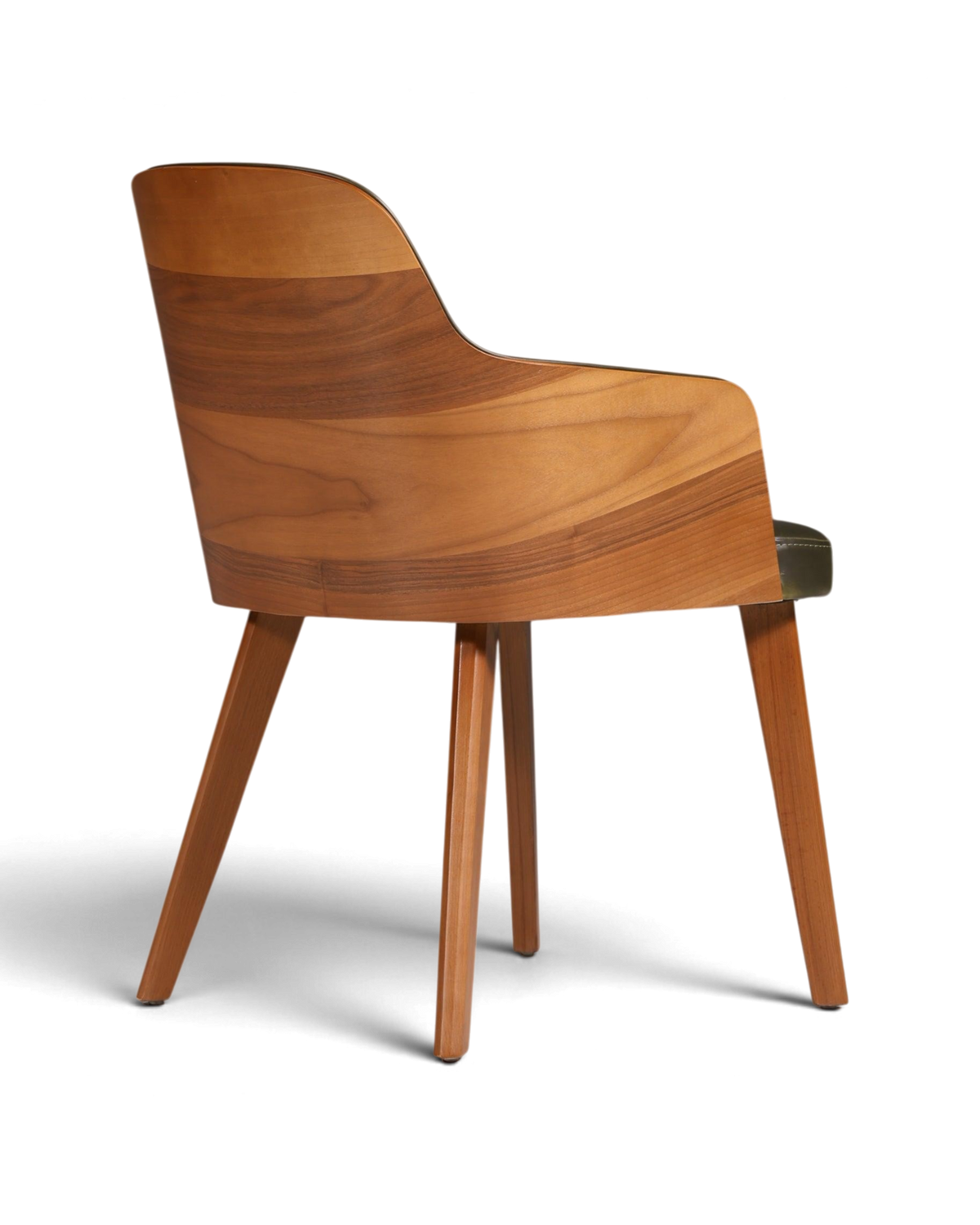 Edler Armlehnstuhl "Paolo- Green" Nussbaum Esszimmerstuhl Küchenstuhl grüner Sekretär Stuhl