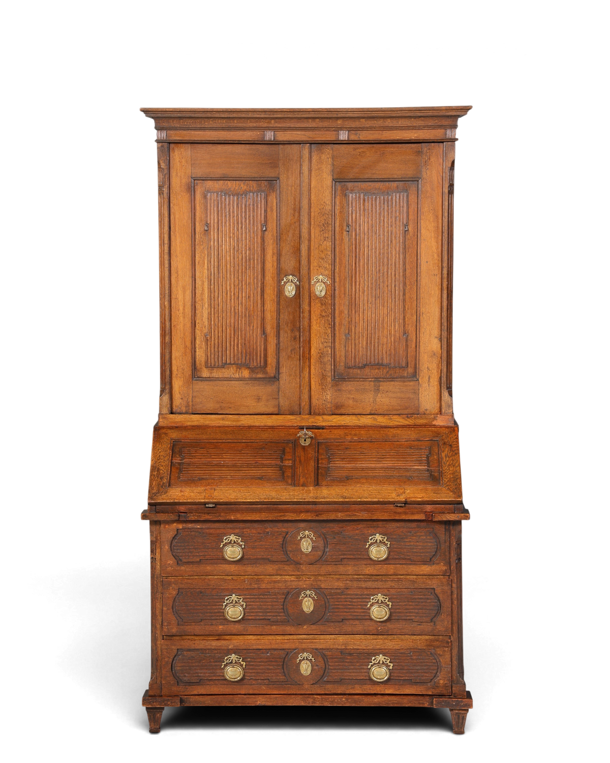 Beeindruckender Biedermeier Sekretär Louis Seize Aufsatzsekretär um 1810 Schreibkommode Büroschrank Kommode