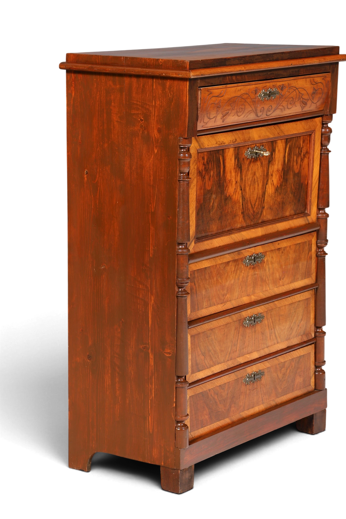 Edler Gründerzeit Sekretär Vertiko Highboard Jugendstil Kommode Schrank um 1880