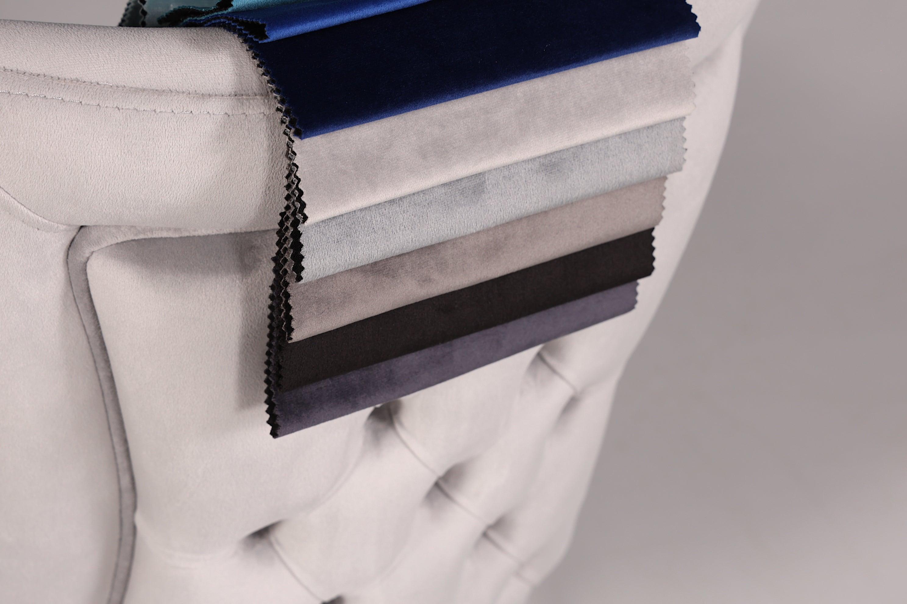 Edler Chesterfield Esszimmerstuhl "Valencia" in Grau