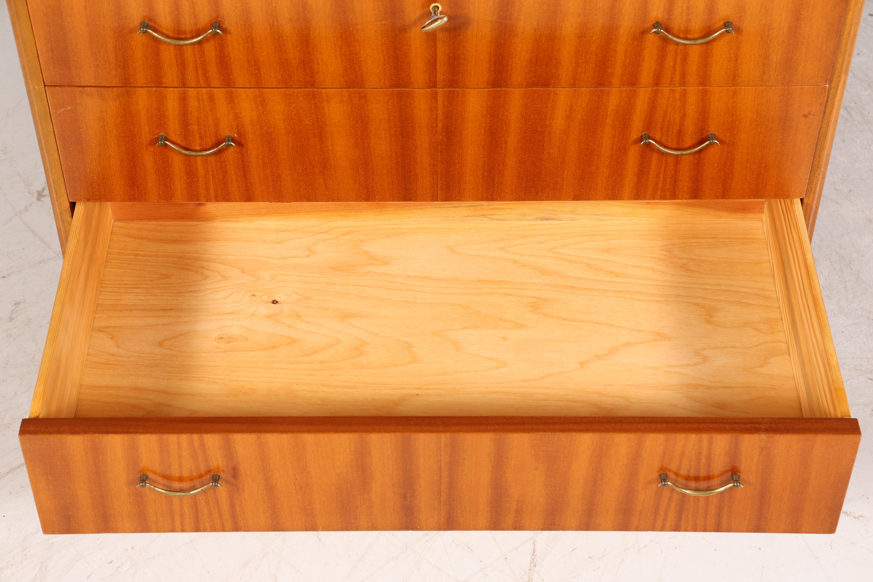 Schlichter Mid Century Sekretär Vintage Schreibmöbel echt Holz Kommode Office Secretary