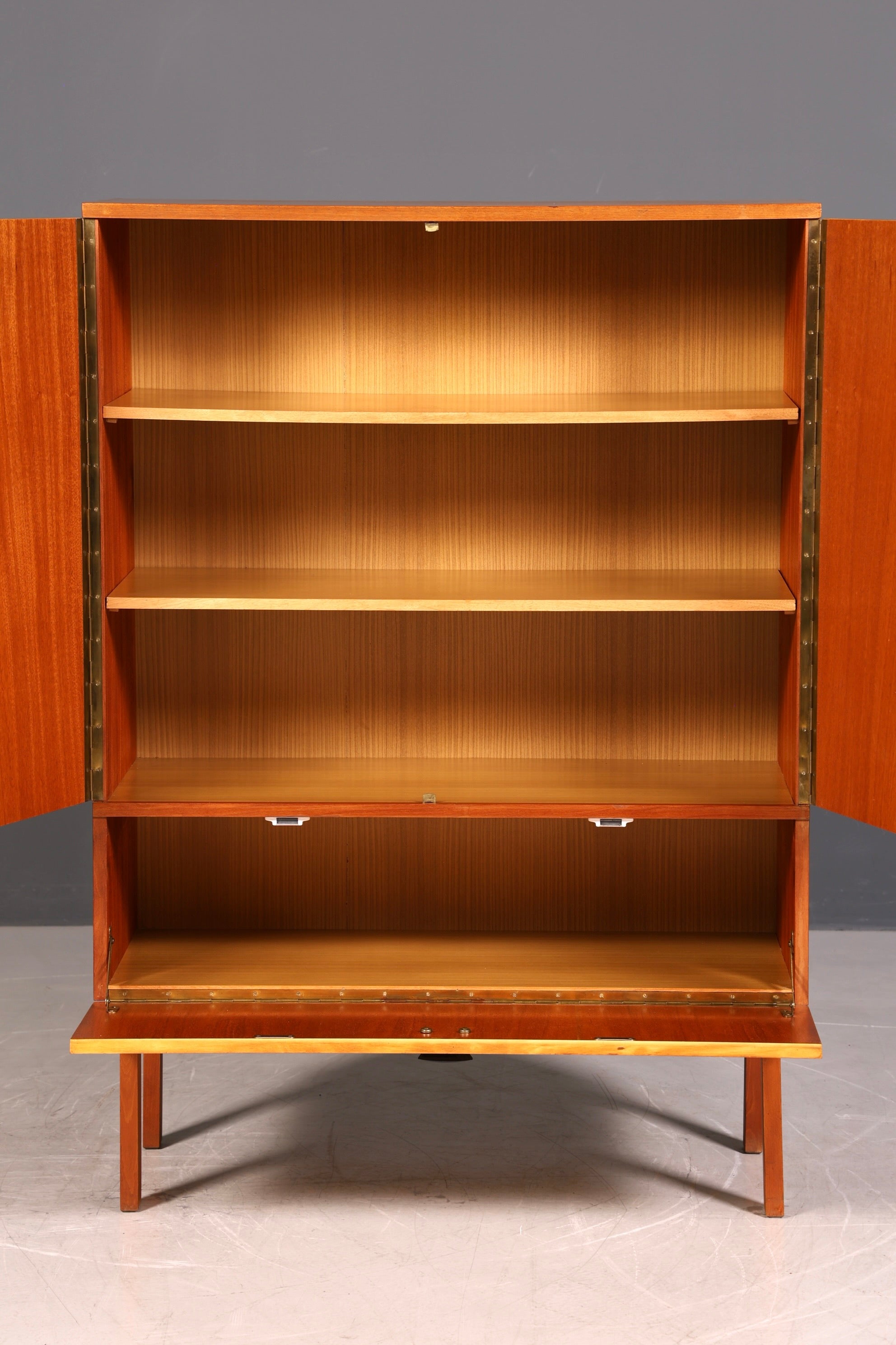 Mid Century Schrank 60er Jahre Wäscheschrank Aktenschrank Kommode Vintage Holz