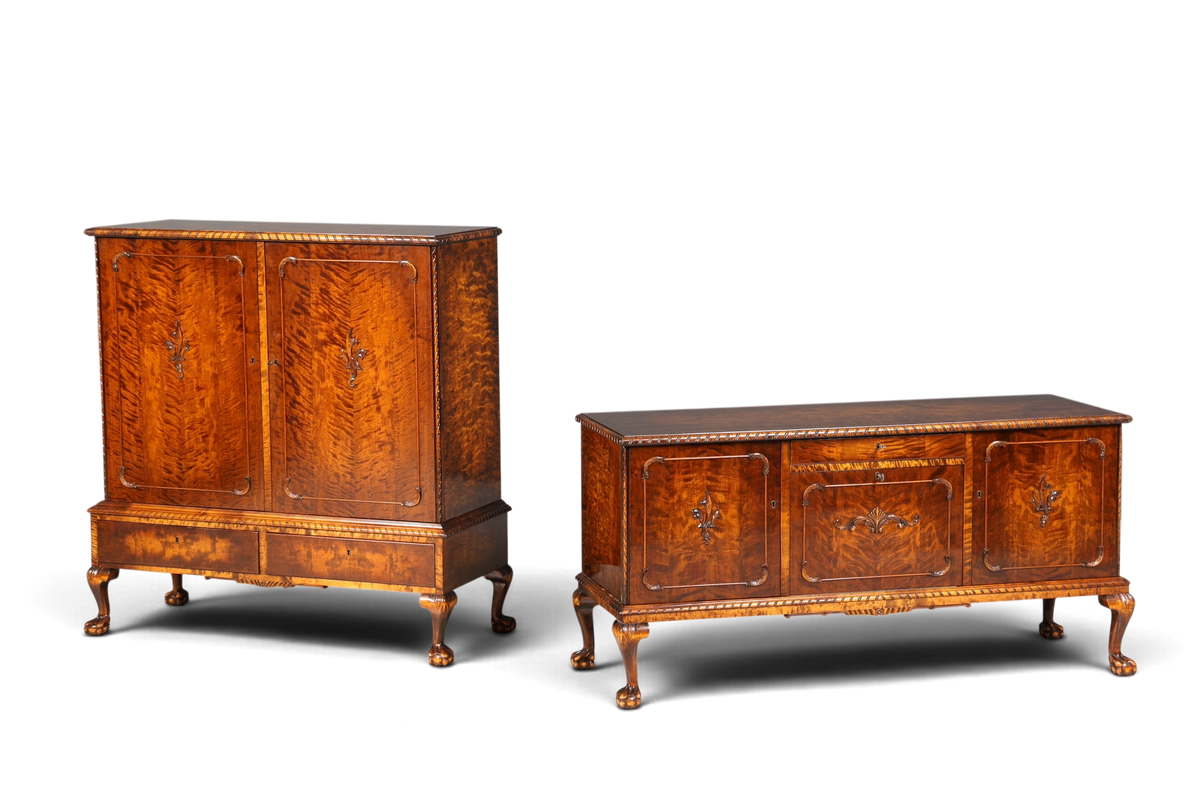 Traumhafter Chippendale Schrank Barock Stil Vertiko Highboard Antik 50s 60s Kommode