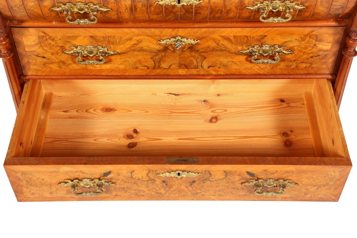 Wunderschöne Gründerzeit Kommode Louis Philippe Nussbaum Schubladen Kommode Sideboard um 1880