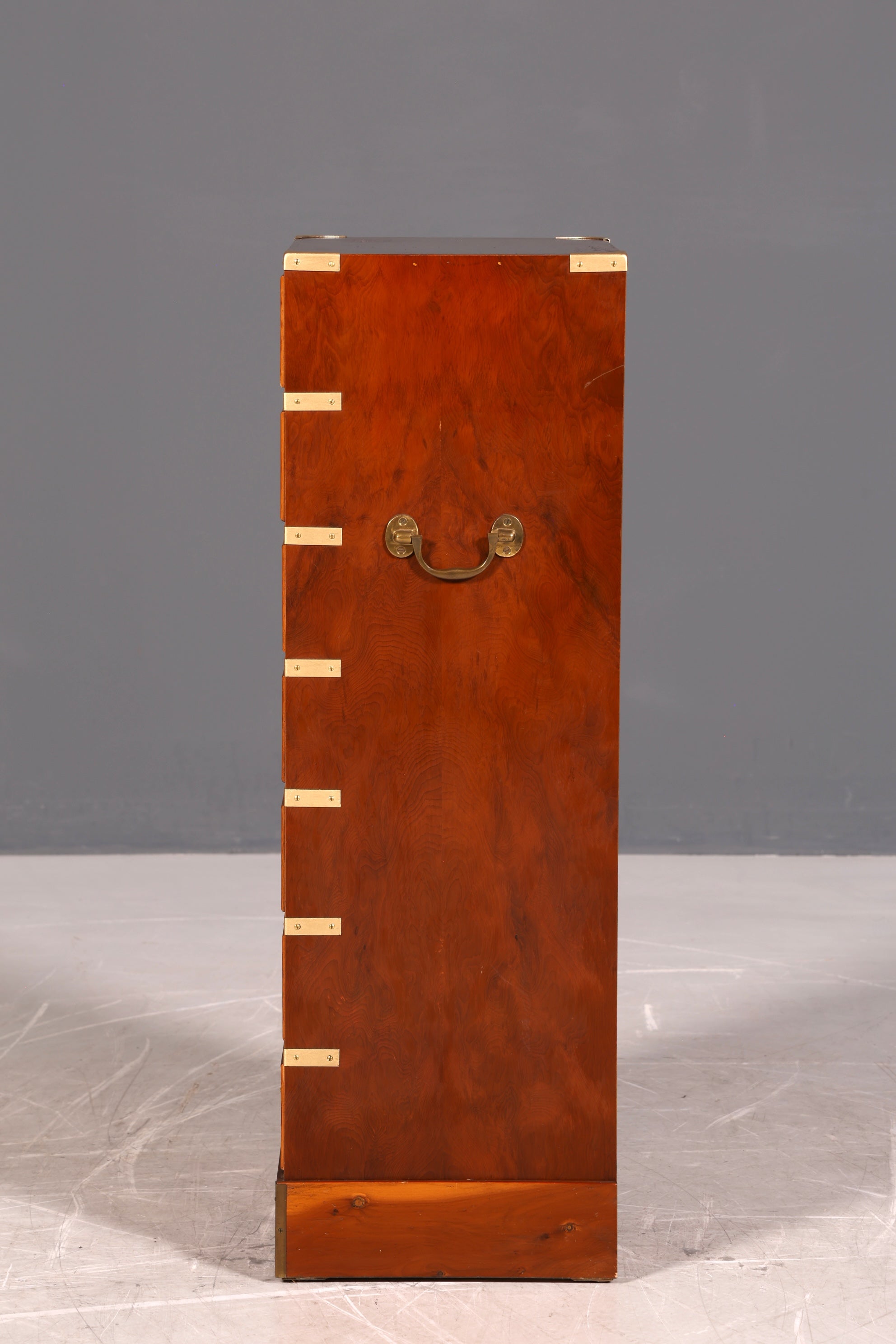 Edle Schmale Maritime Vertiko Englisch Military Chest Kommode Antik Kolonialstil
