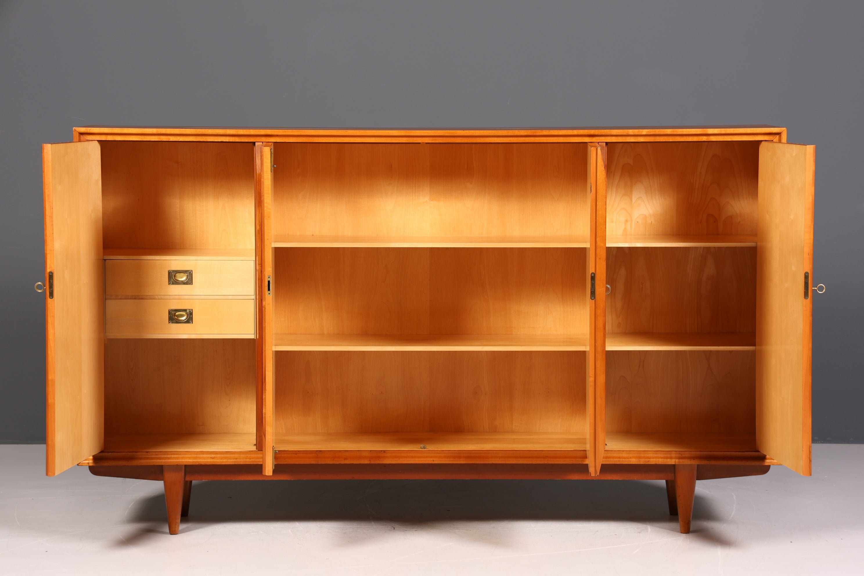 Impressive cabinet made by Leo Bub for Bub Wertmöbel, highboard, mid-century filing cabinet, linen cupboard