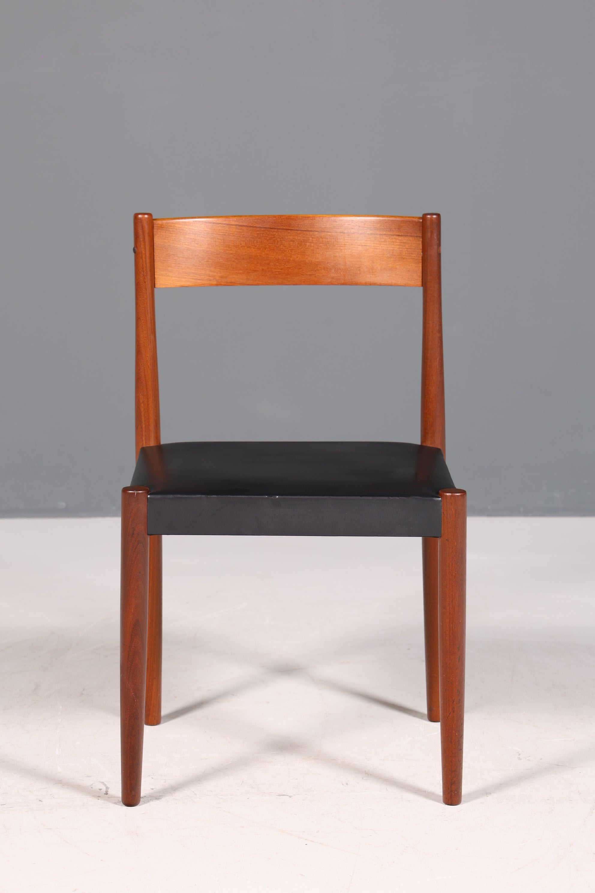 Schlichter Mid Century Stuhl Palisander Retro Sekretär Stuhl echt Leder Danish Design Küchenstuhl 2 von 2