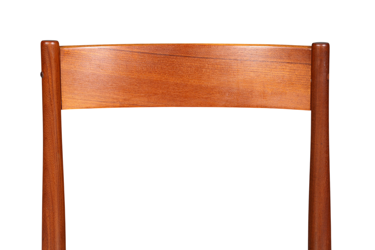 Schlichter Mid Century Stuhl Palisander Retro Sekretär Stuhl echt Leder Danish Design Küchenstuhl 2 von 2