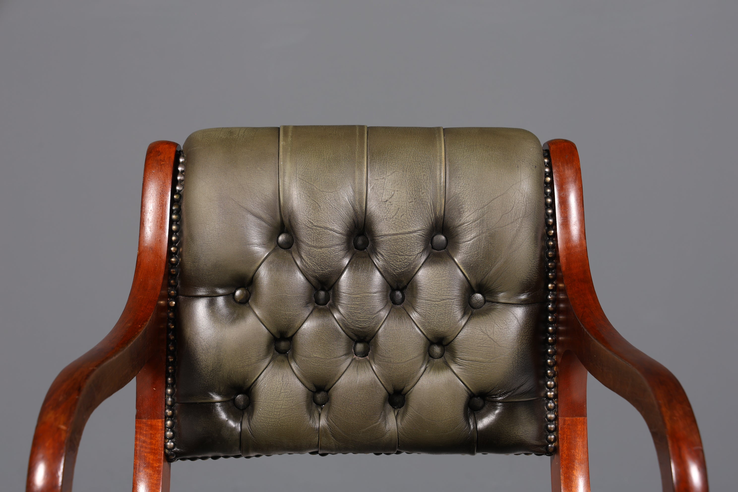 Original Chesterfield armchair Canterbury English kitchen chair secretary chair genuine leather chair