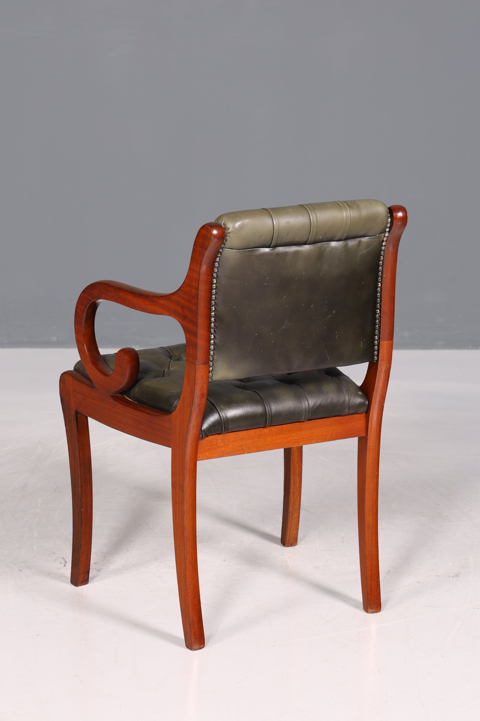 Original Chesterfield armchair Canterbury English kitchen chair secretary chair genuine leather chair