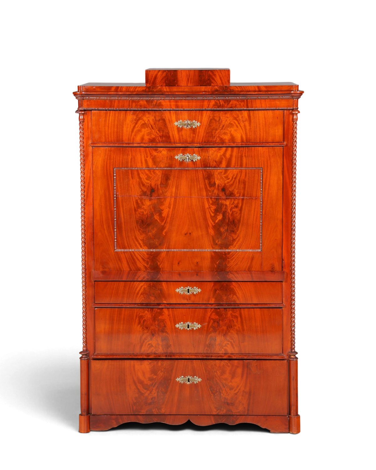 Stilvoller Louis Philippe Sekretär um 1880 Kommode Antik Biedermeier Stil Bürokommode