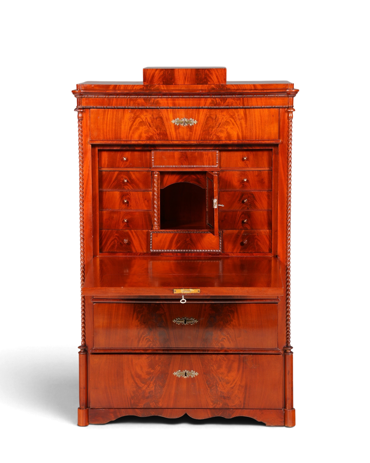 Stilvoller Louis Philippe Sekretär um 1880 Kommode Antik Biedermeier Stil Bürokommode