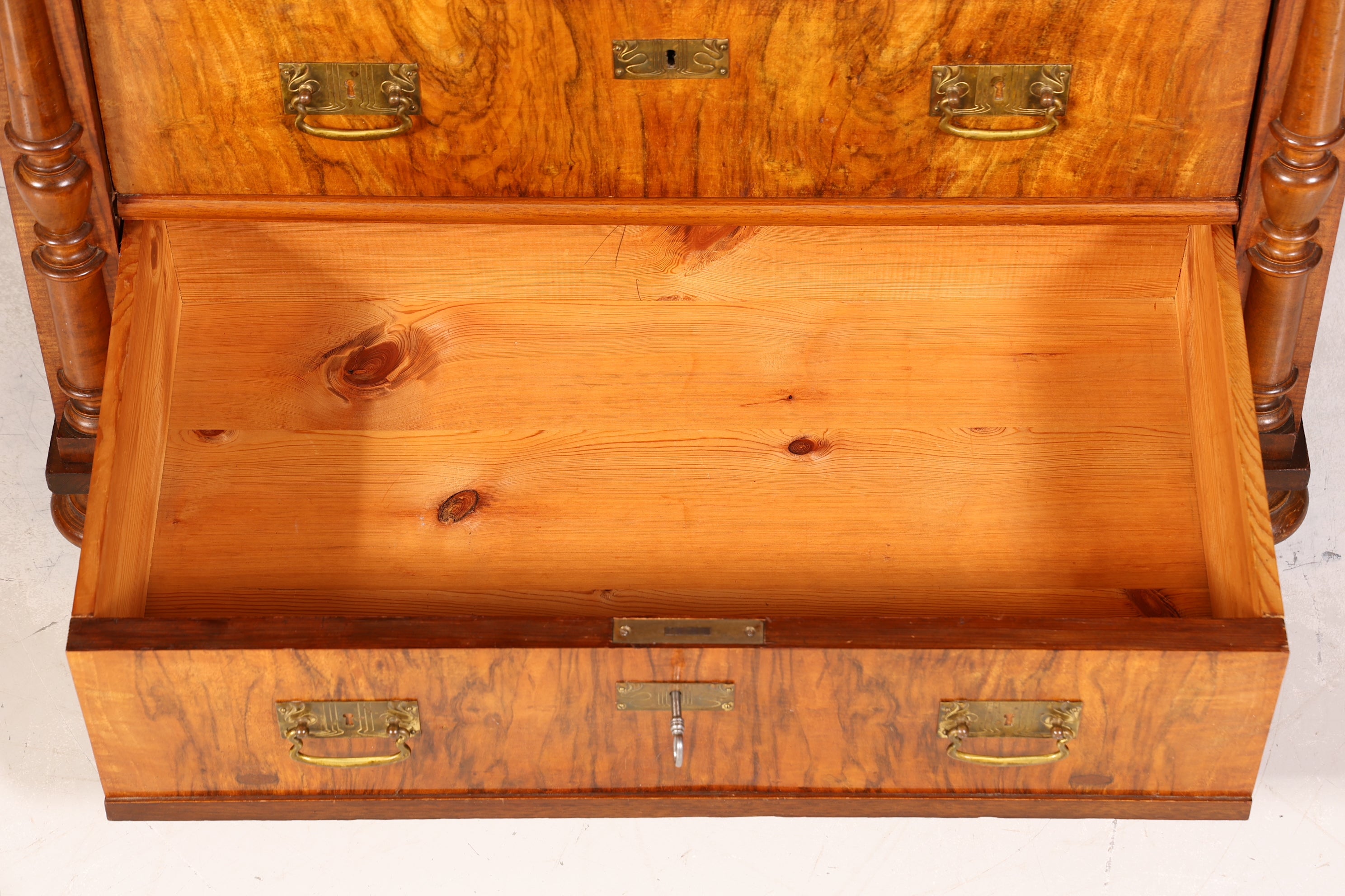 Wunderschöne Gründerzeit Kommode Antik Louis Philippe Sideboard mit Spiegel Flurkommode