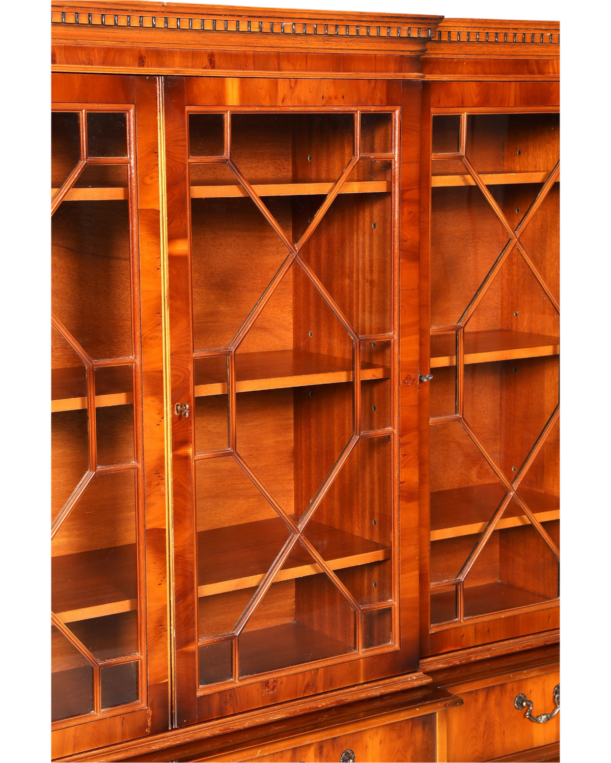 Wunderschöne Englische Vitrine Bücherschrank Buffet Antik Stil Eibe Glasvitrine Bibliothek