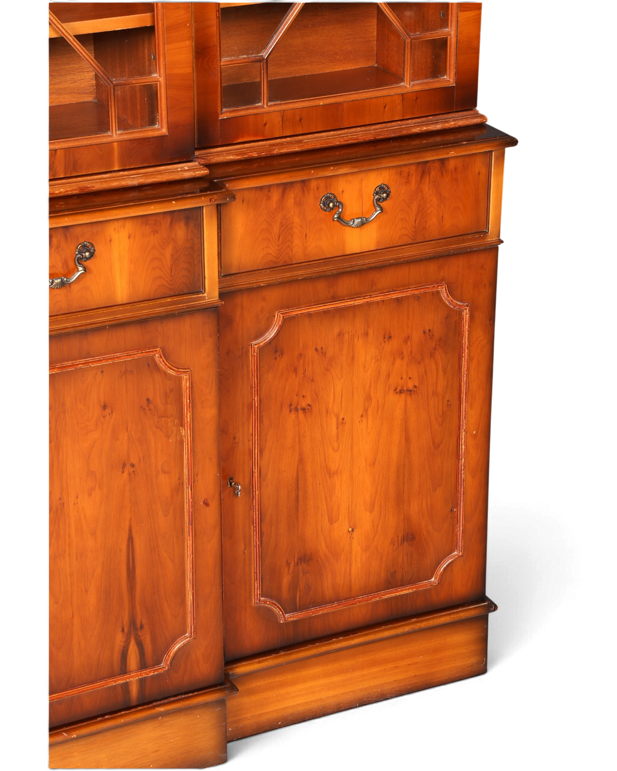 Wunderschöne Englische Vitrine Bücherschrank Buffet Antik Stil Eibe Glasvitrine Bibliothek