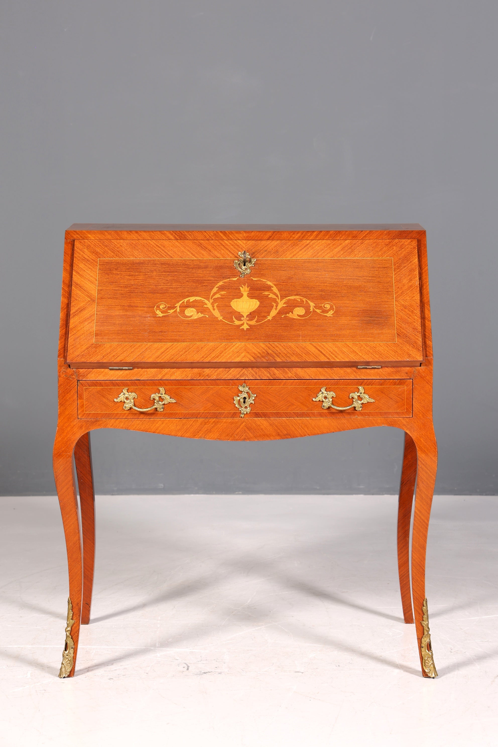 Beautiful Secretary in Baroque Style Office Chest of Drawers Writing Desk