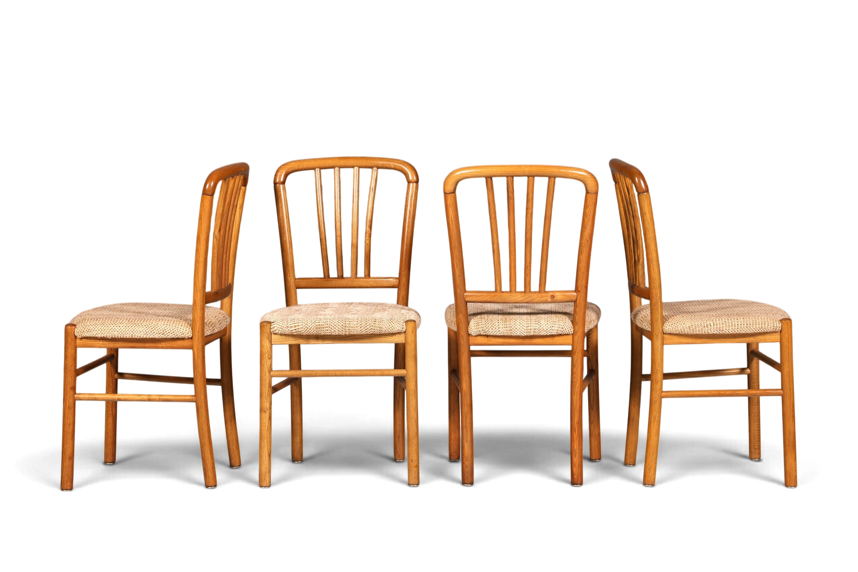 4x Schlichte Mid Century Stühle Retro Stuhlset Danish Design Küchenstühle Esszimmer Stühle