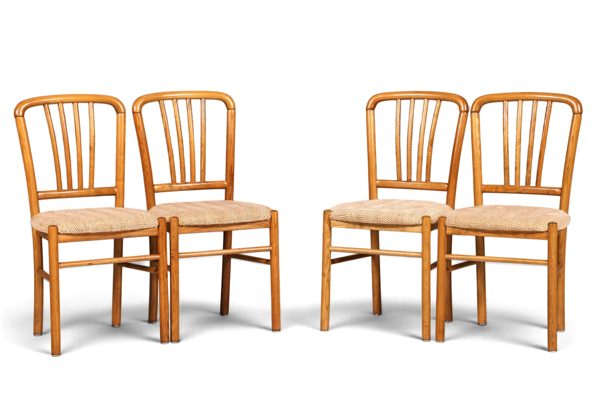 4x Schlichte Mid Century Stühle Retro Stuhlset Danish Design Küchenstühle Esszimmer Stühle