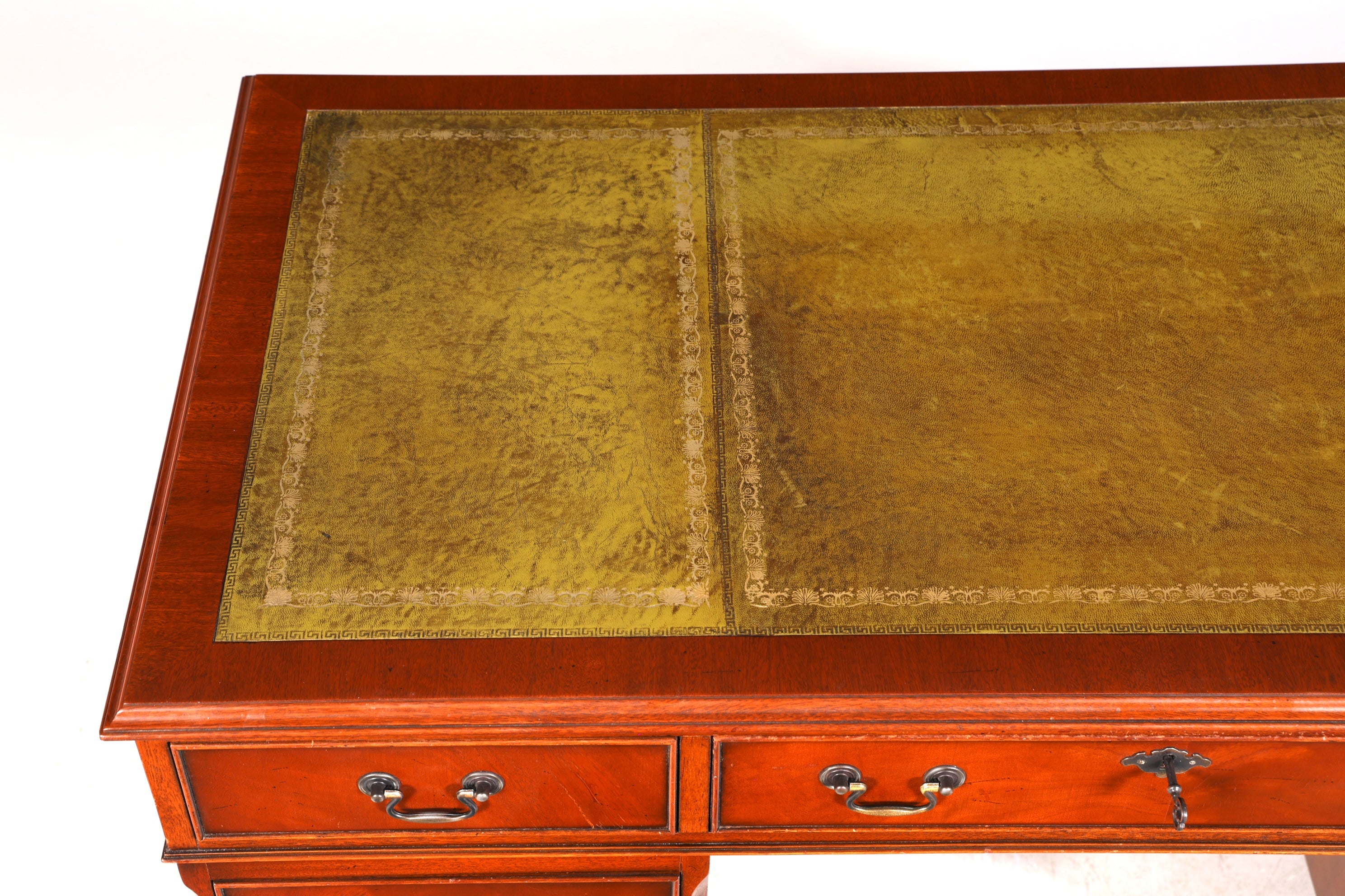 Beautiful English desk real leather office table antique style office desk