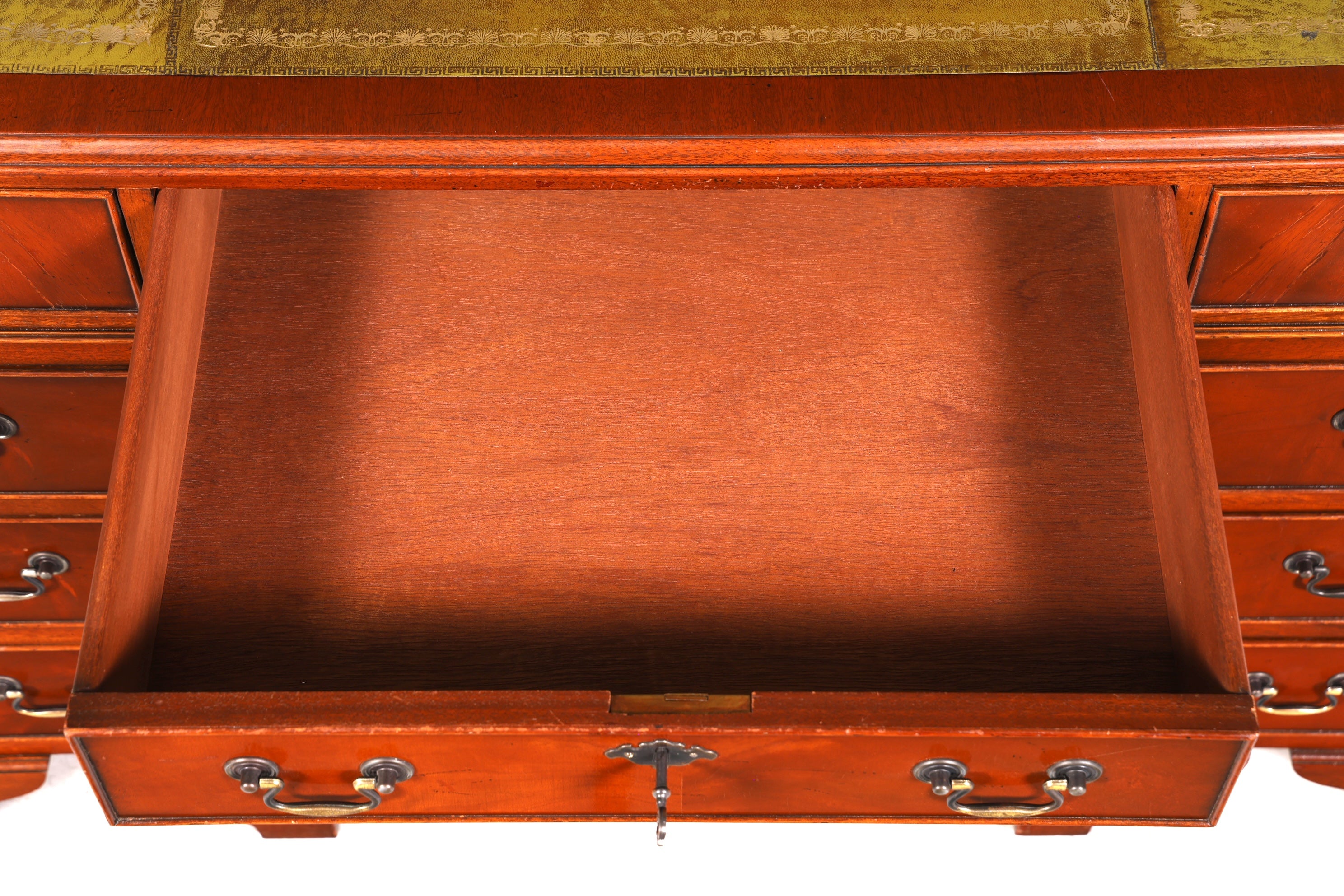 Beautiful English desk real leather office table antique style office desk