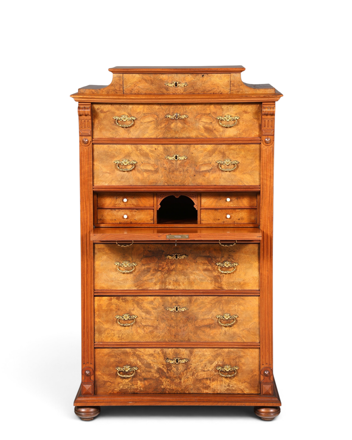 Stilvoller Gründerzeit Sekretär Vertiko Highboard Louis Philippe Chiffoniere Kommode um 1880