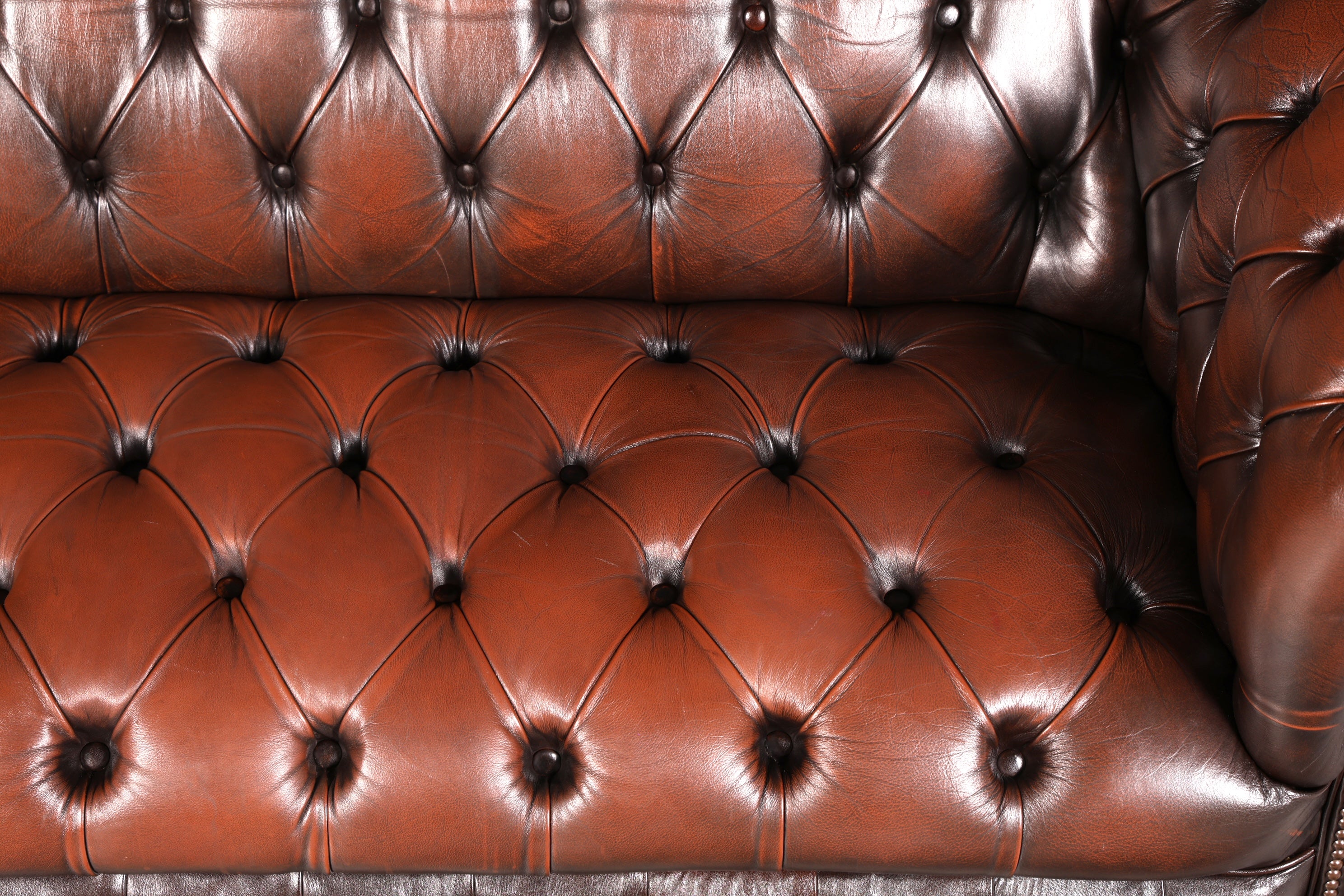 Wunderschönes Original Chesterfield Sofa 2-Sitzer Couch Englisches echt Leder Sofa UK 1 von 2