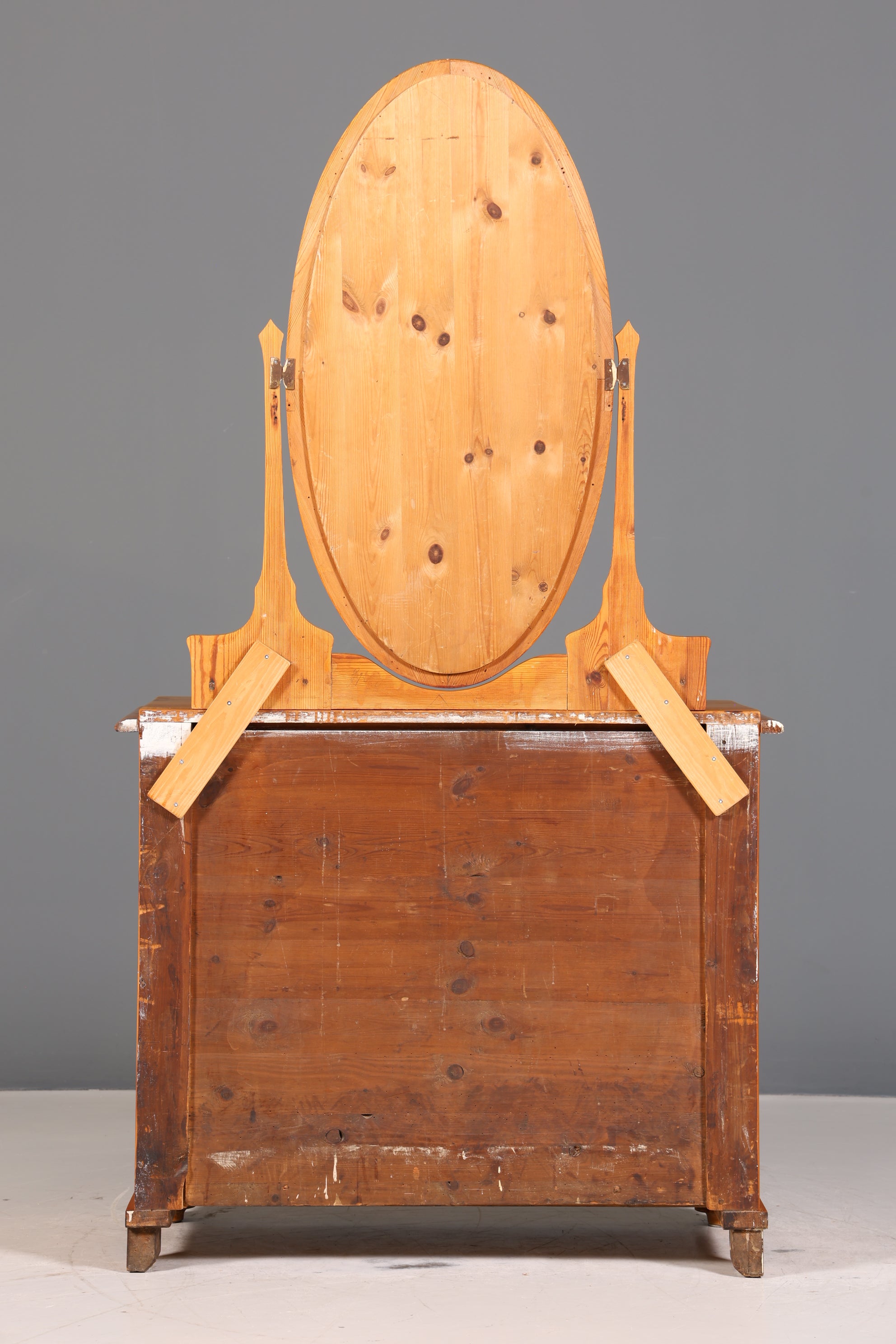 Stilvolle Gründerzeit Kommode Antik Louis Philippe Sideboard mit Spiegel Flurkommode