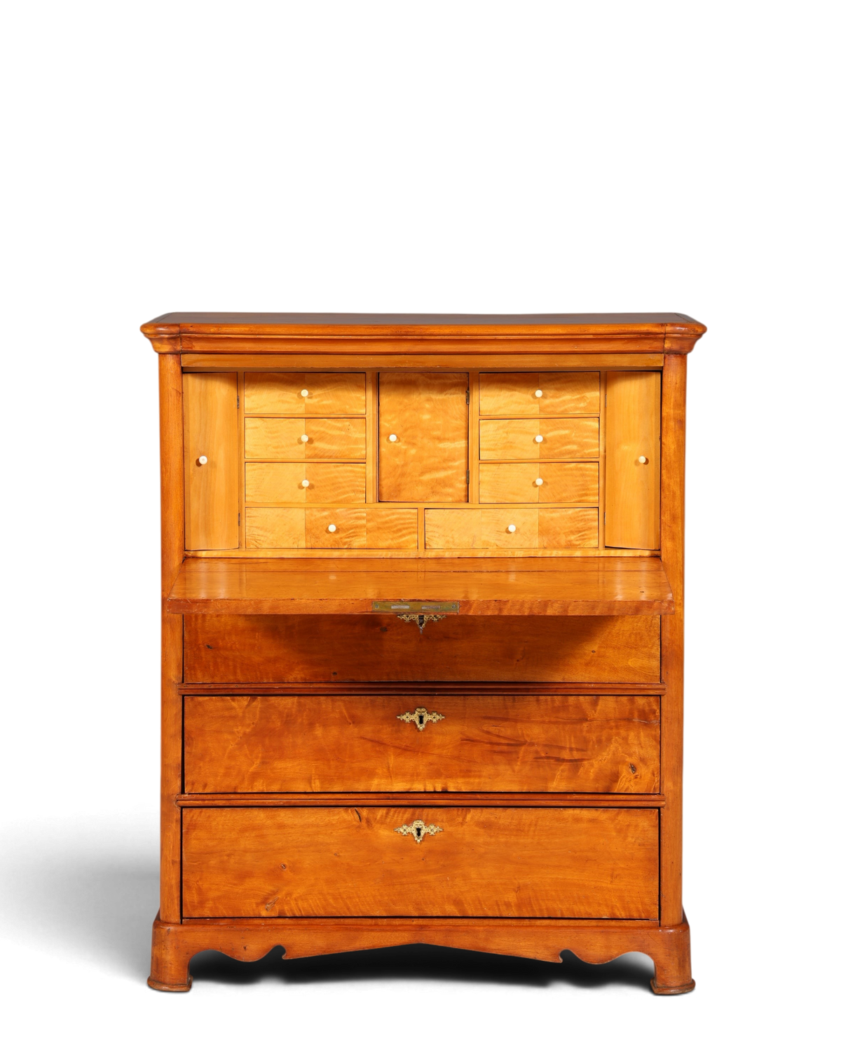 Stilvoller Biedermeier Sekretär Vertiko Louis Philippe Kommode Schubladenkommode