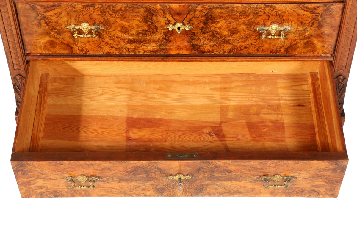 Traumhafte Gründerzeit Kommode Louis Philippe Nussbaum Sideboard um 1880 Antik Schubladenkommode