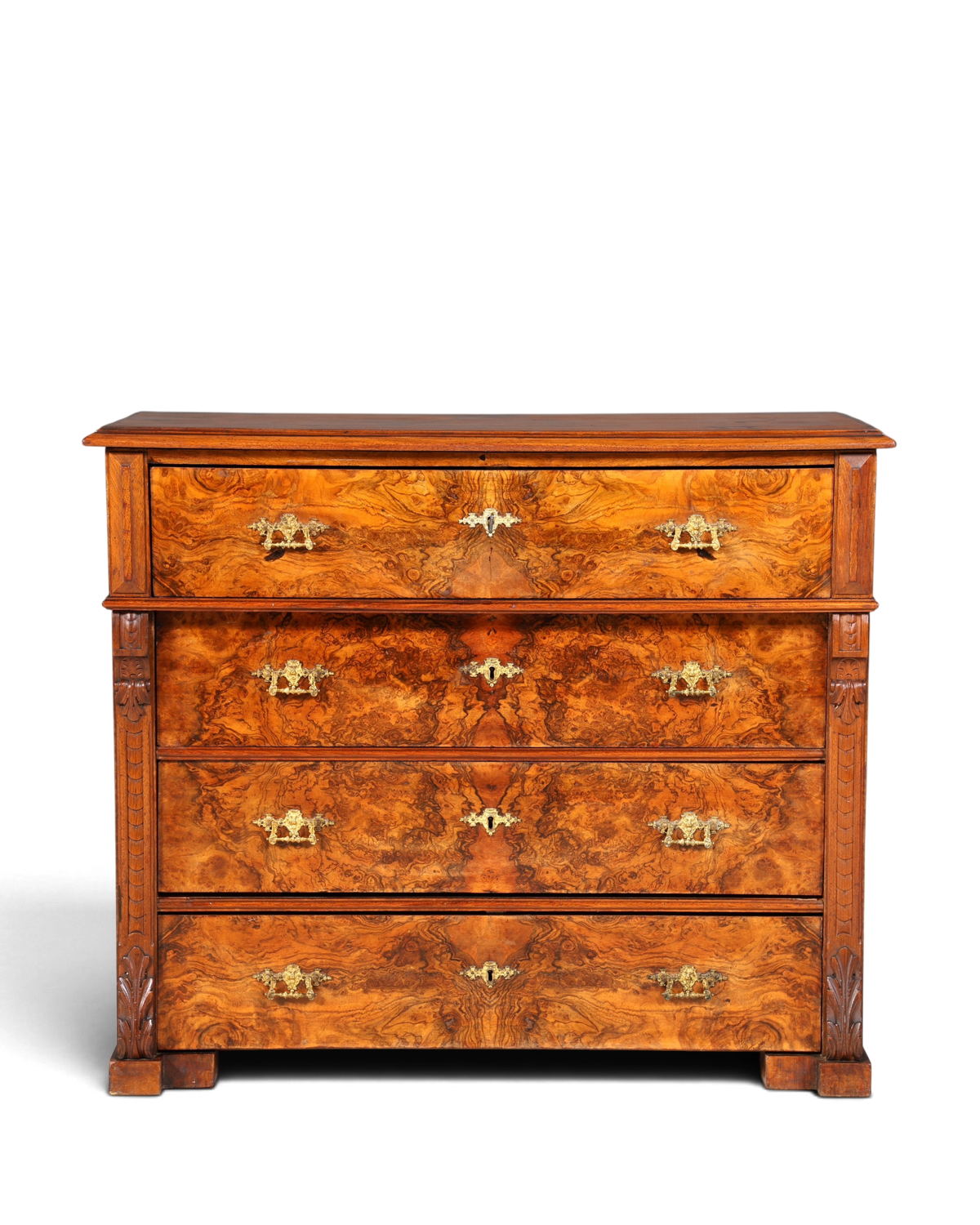 Traumhafte Gründerzeit Kommode Louis Philippe Nussbaum Sideboard um 1880 Antik Schubladenkommode
