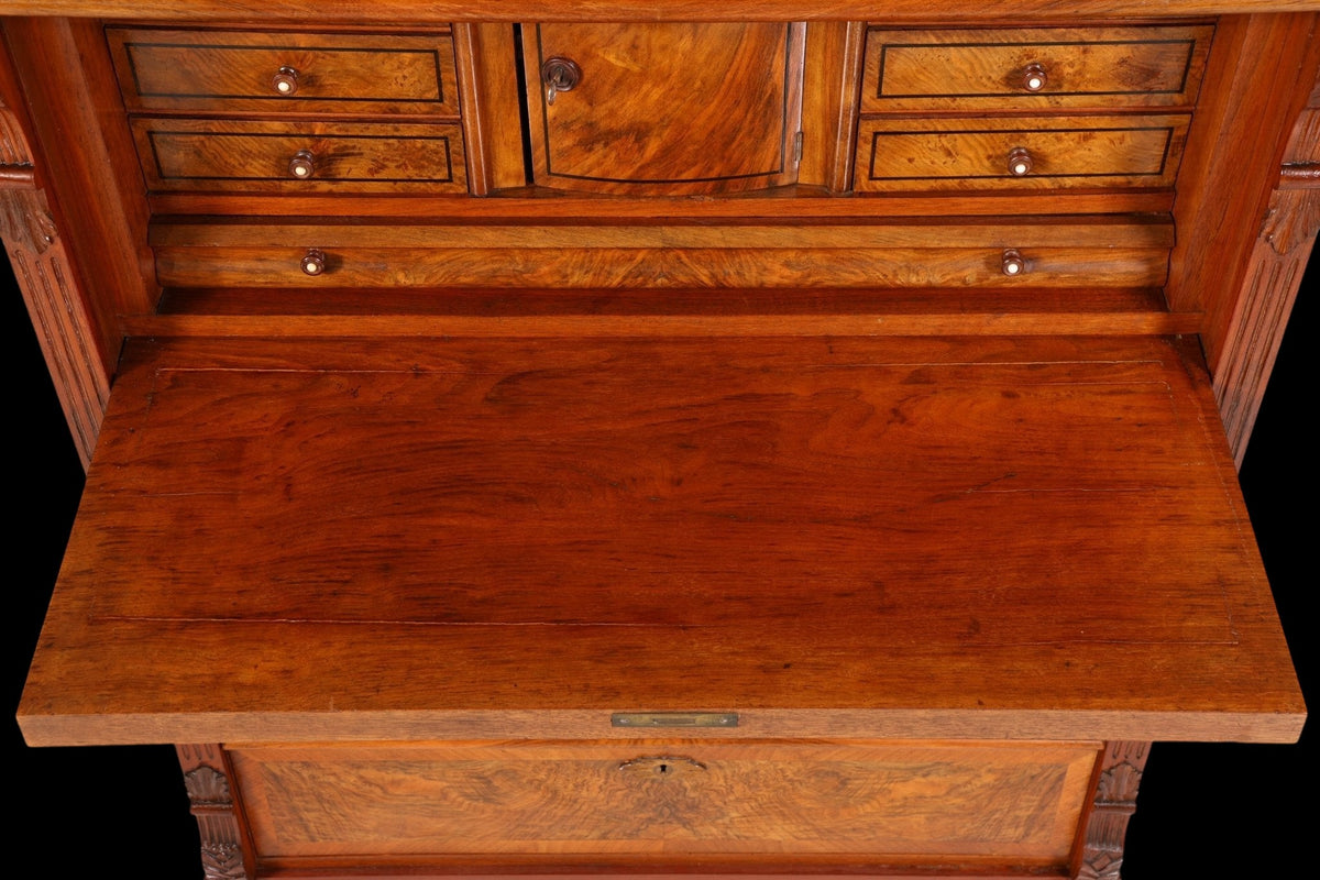 Stilvoller Gründerzeit Sekretär Vertiko Highboard Jugendstil Kommode Schrank um 1880