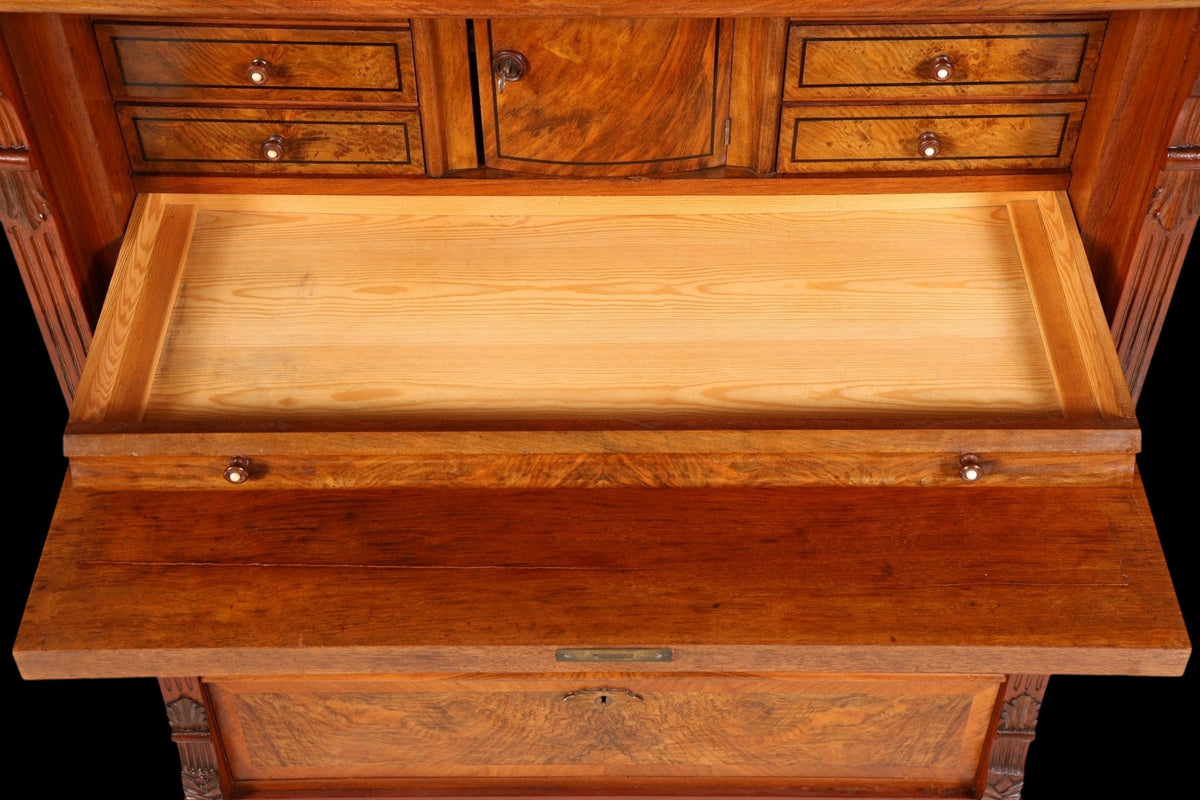 Stilvoller Gründerzeit Sekretär Vertiko Highboard Jugendstil Kommode Schrank um 1880