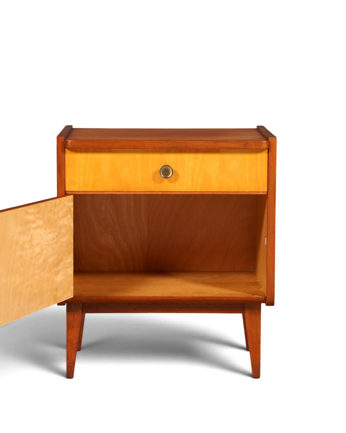 Prachtig mid-century nachtkastje, vintage Deens design, ladekast, bijzettafel, nachtkastje, retro, echt hout, 2 van 2