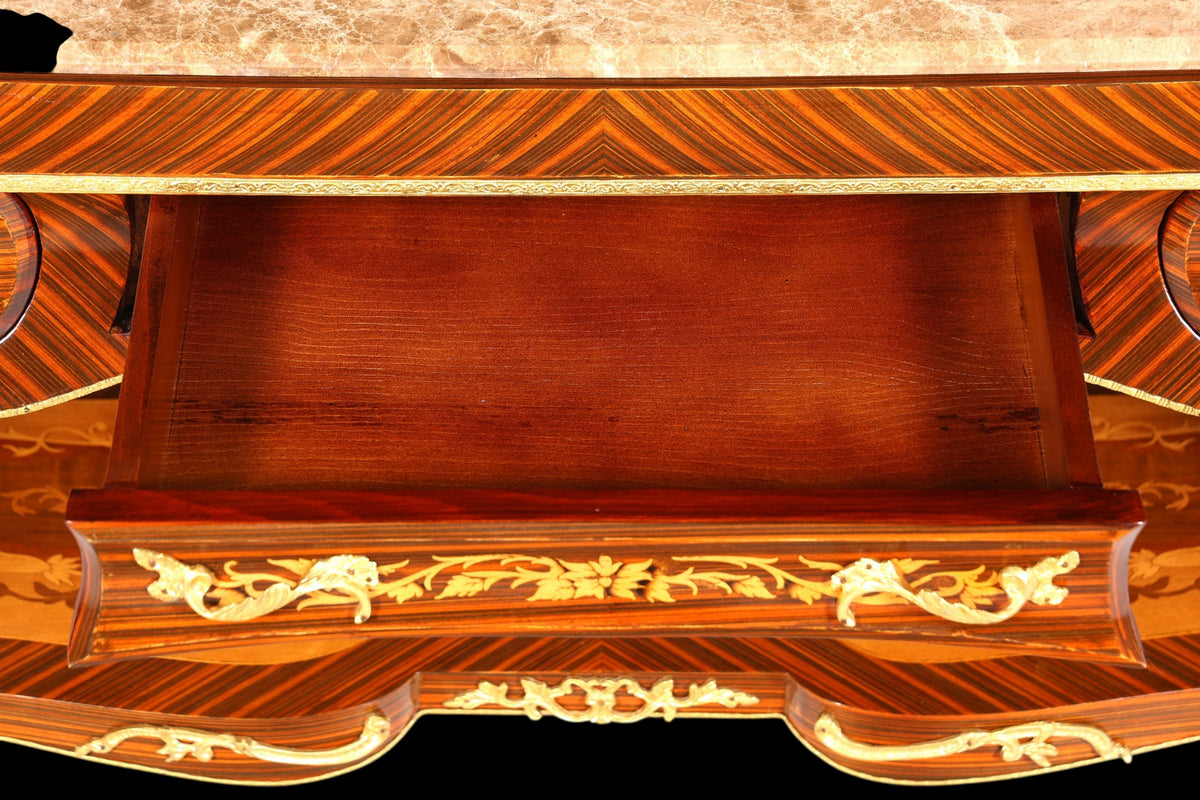 Traumhafte Barock Stil Konsolen Tisch Marmor Antik Stil Intarsien Konsole