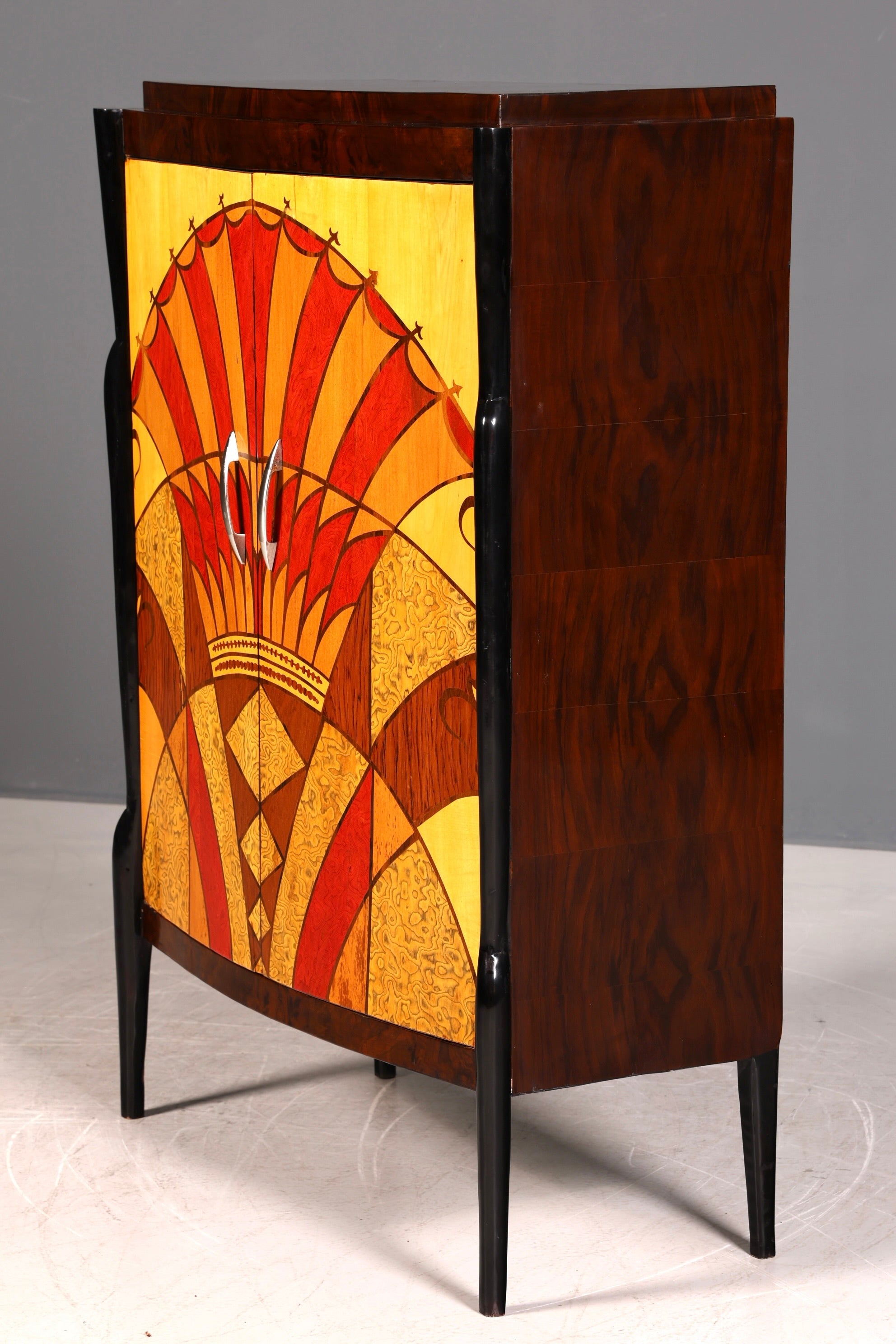Stilvolles Art Deco Stil Highboard Schrank Kommode Vertiko Sun Cabinet Wäscheschrank