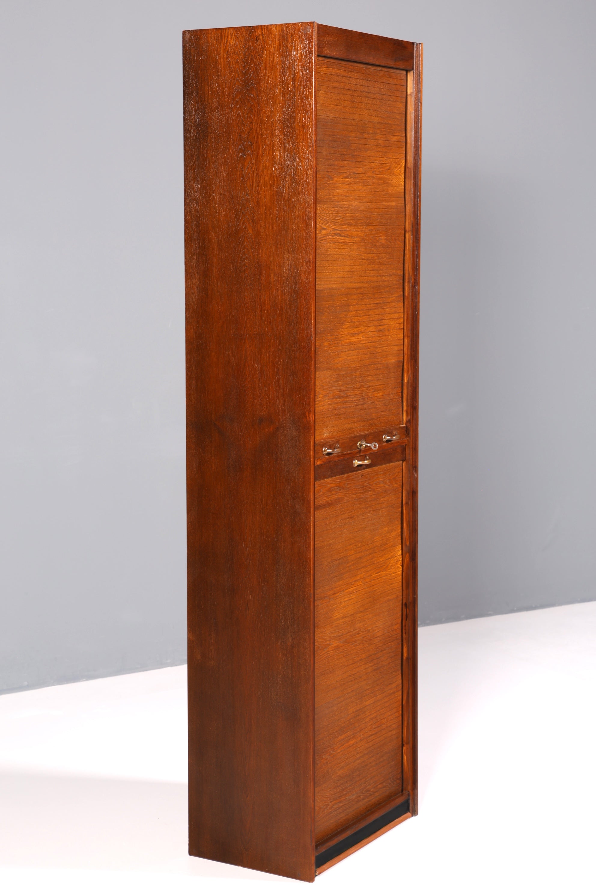 Schlichter Mid Century Rollladenschrank Bauhaus Vertiko Apothekerschrank Art Deco Büro Aktenschrank