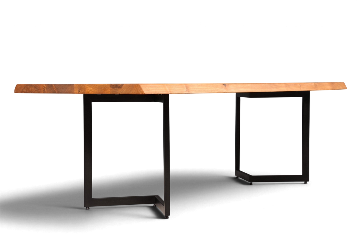 Edler Nussbaum Tisch 260cm-97cm Esszimmer Tisch Baumkanten Platte massiv Holz Küchentisch