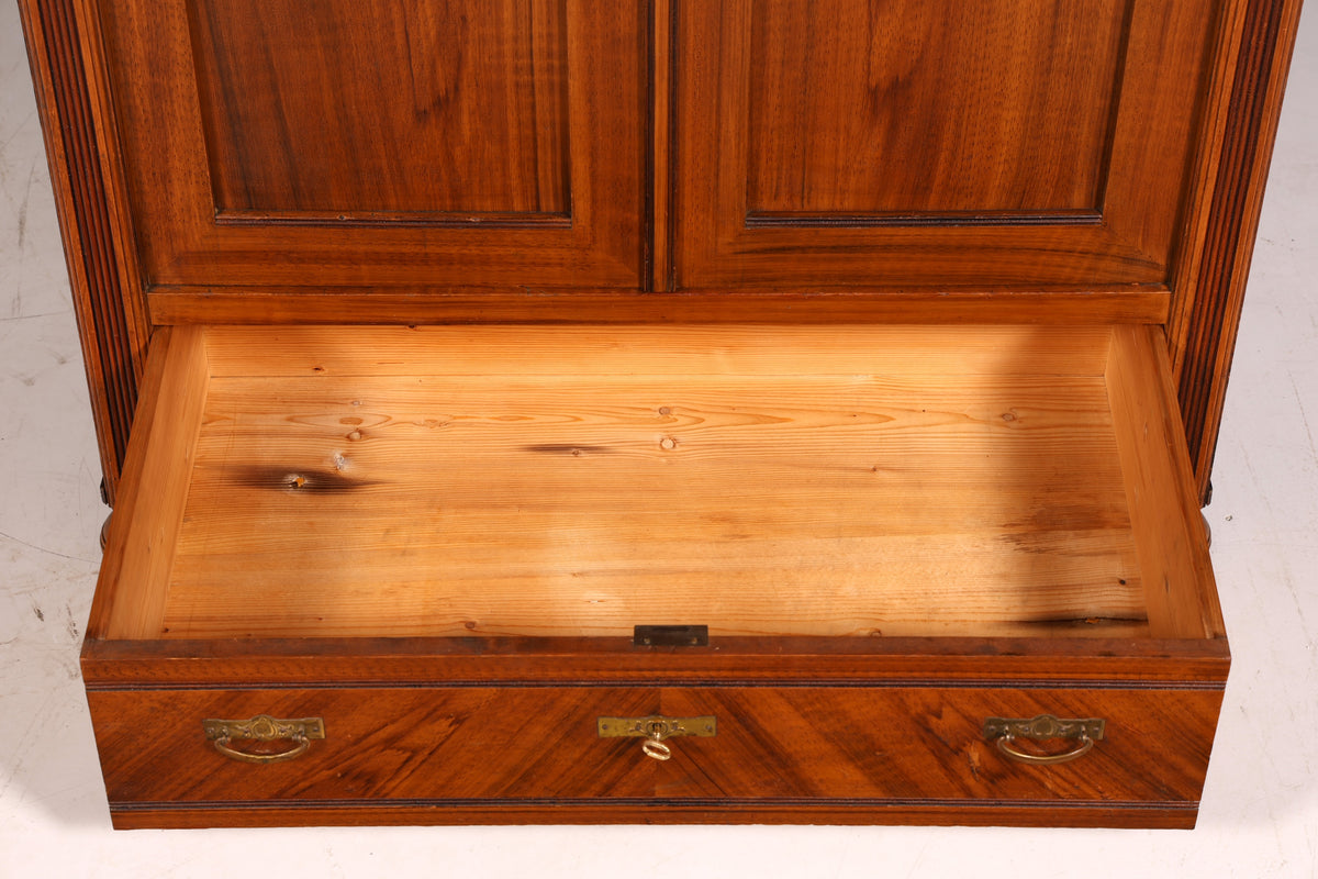 Prachtige antieke Jugendstil-kast uit circa 1880, eiken, kledingkast, hal kast, linnenkast, massief hout