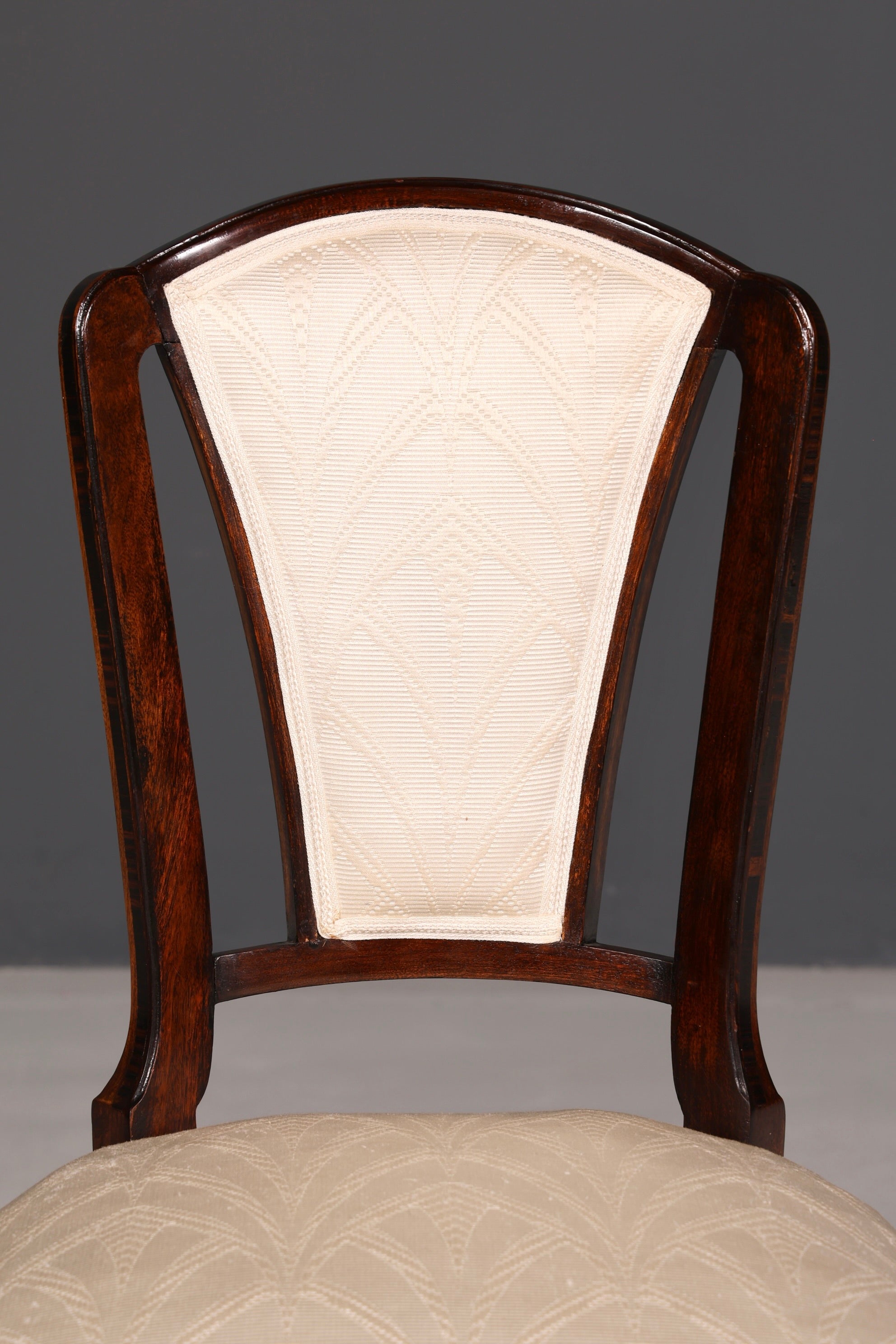Elegante art-decostoel vintage eetkamerstoel secretairestoel gestoffeerde stoel armstoel keukenstoel 2 van 2