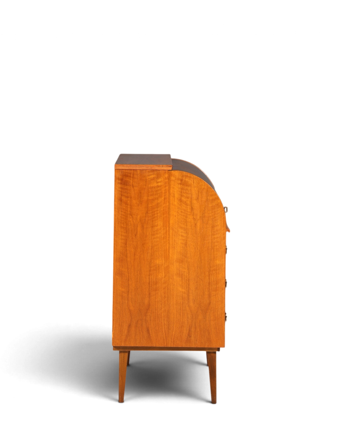 Stilvoller Mid Century Rollladen Sekretär echt Holz Büro Schrank Vintage Schreibkommode