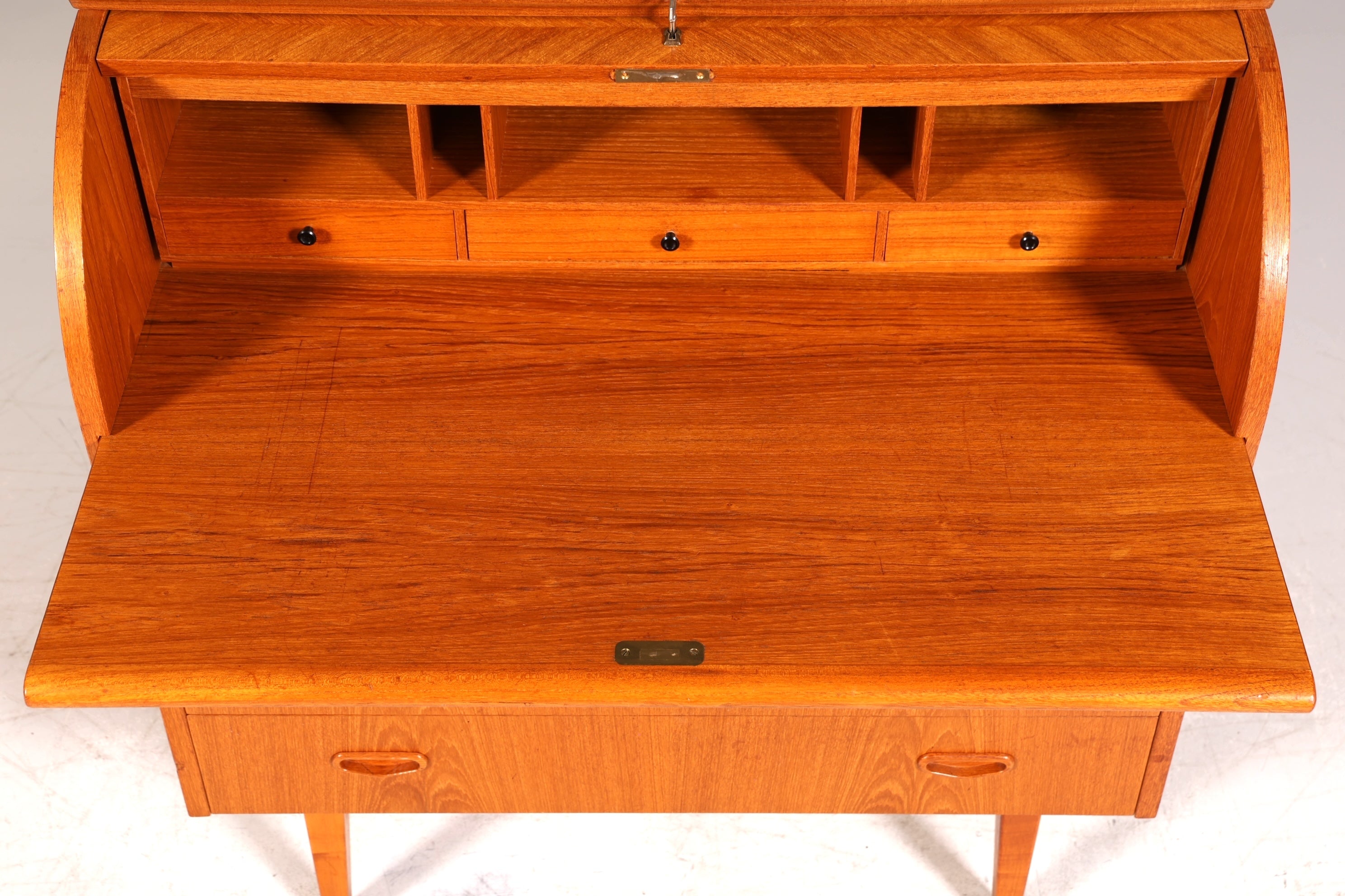 Wunderschöner Mid Century Rollladen Sekretär echt Holz Büro Schrank Vintage Schreibkommode