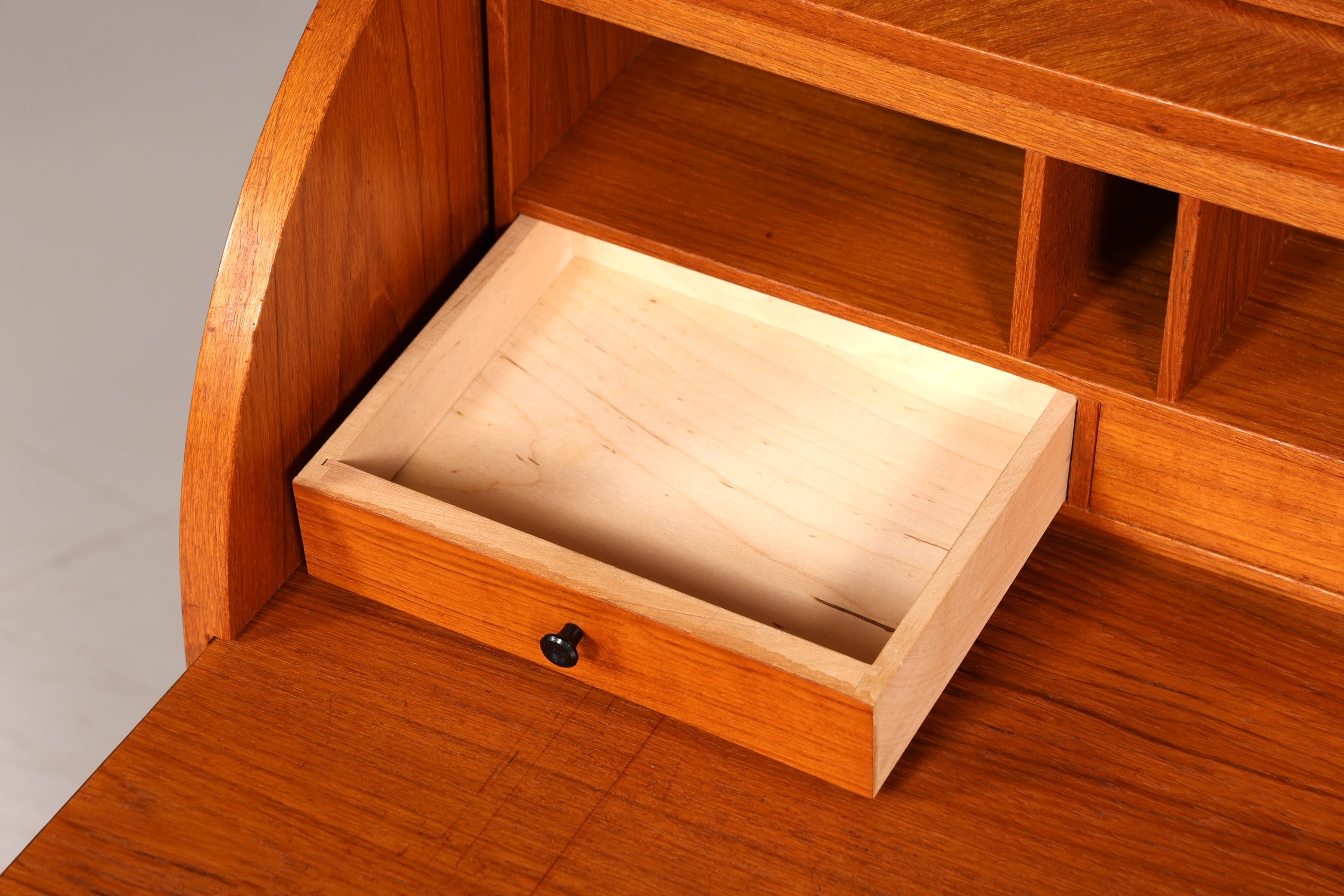 Wunderschöner Mid Century Rollladen Sekretär echt Holz Büro Schrank Vintage Schreibkommode