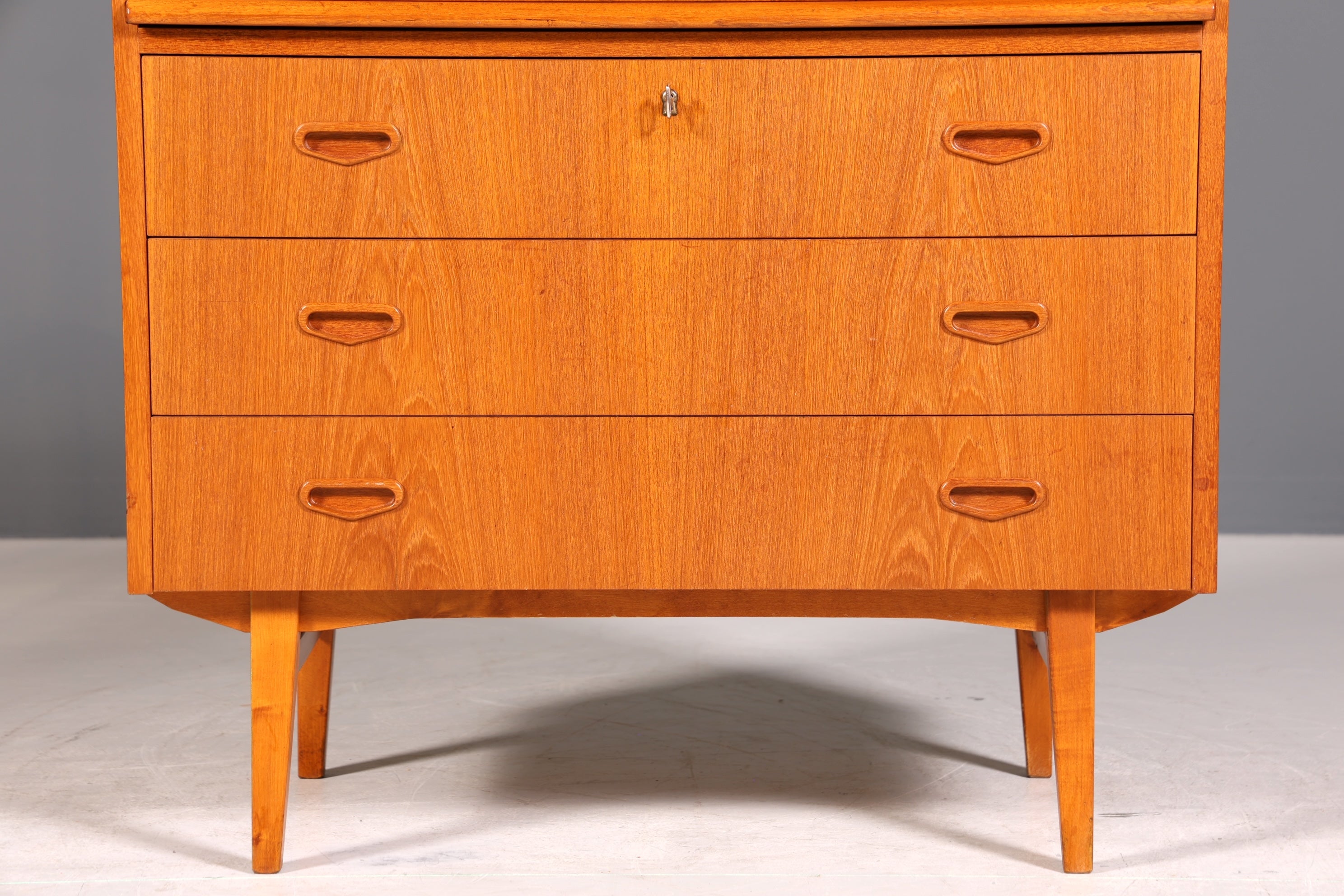 Wunderschöner Mid Century Rollladen Sekretär echt Holz Büro Schrank Vintage Schreibkommode