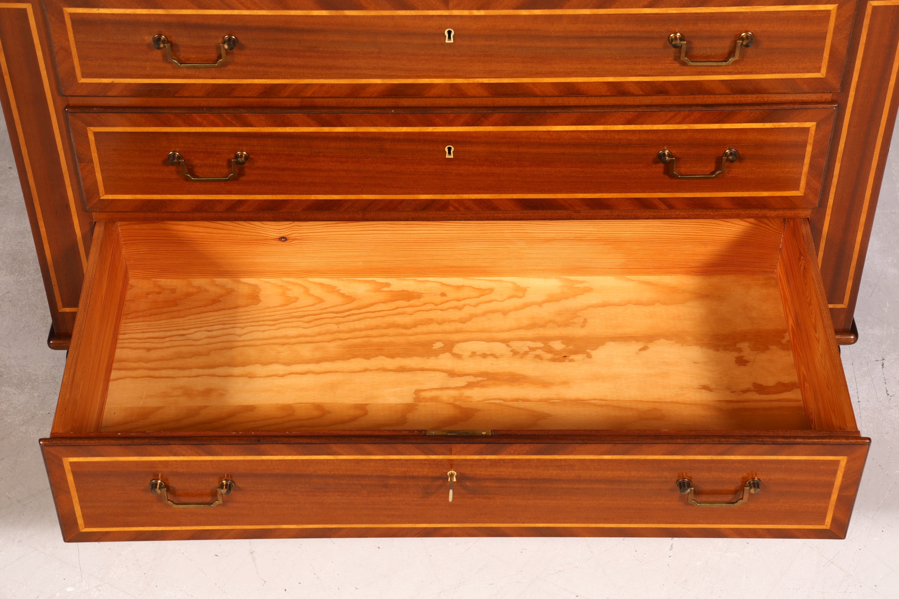 Wunderschöner Englischer Sekretär Schreibkommode echt Holz Schreibtisch Intarsien Kommode