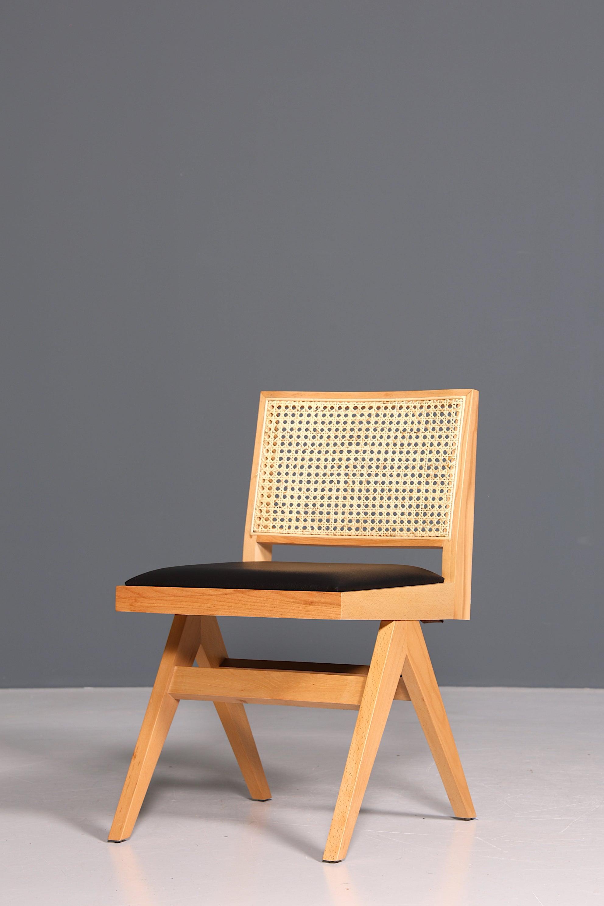 Sehr Edler Korbgeflecht Stuhl "Vienna Wood" Bauhaus Relax Esszimmer Stuhl Lounge Chair Küchenstuhl