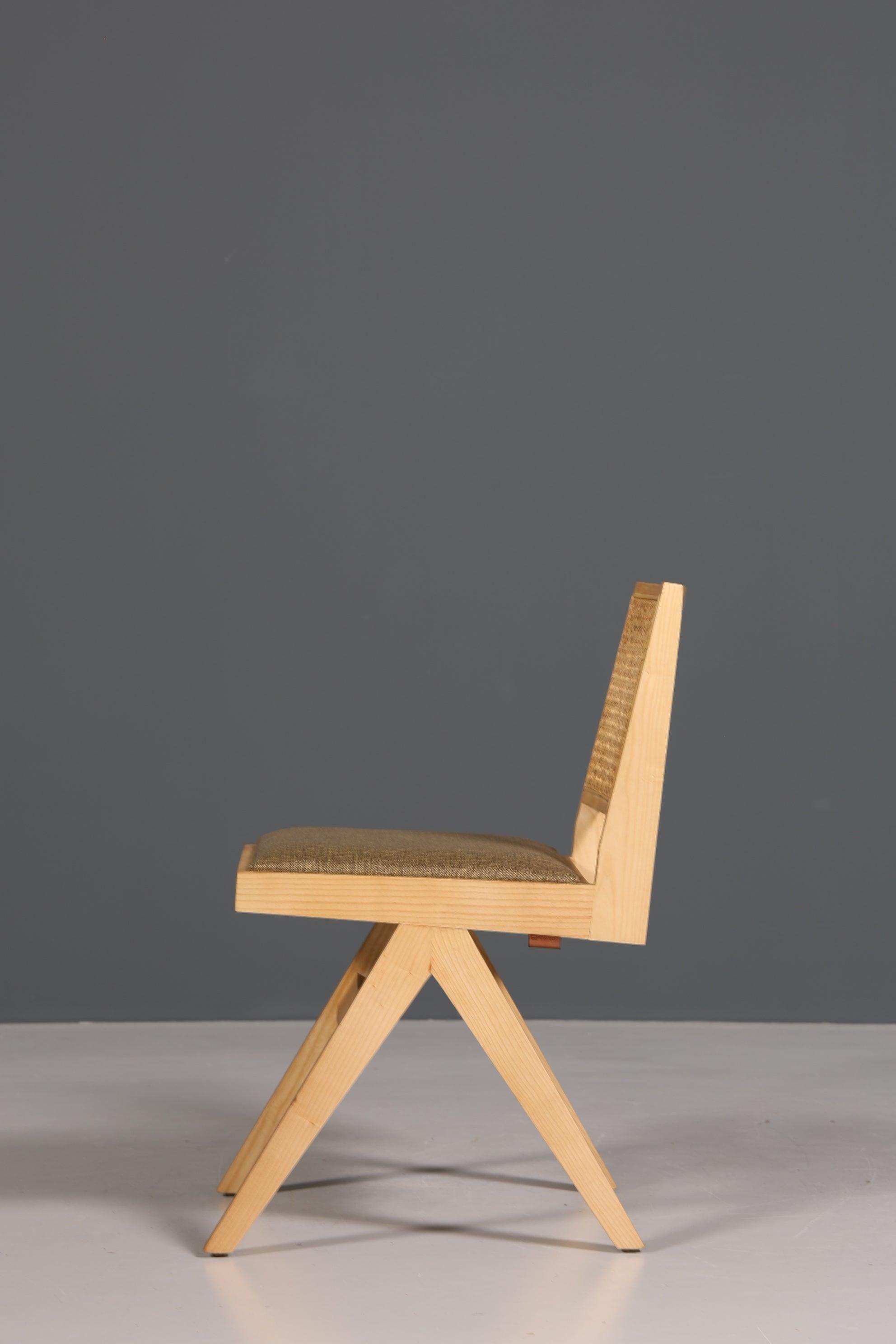 Edler "Vienna Beige" Stuhl Esszimmerstuhl mit Wiener Geflecht Korbgeflecht Schreibtischstuhl Lounge Stuhl