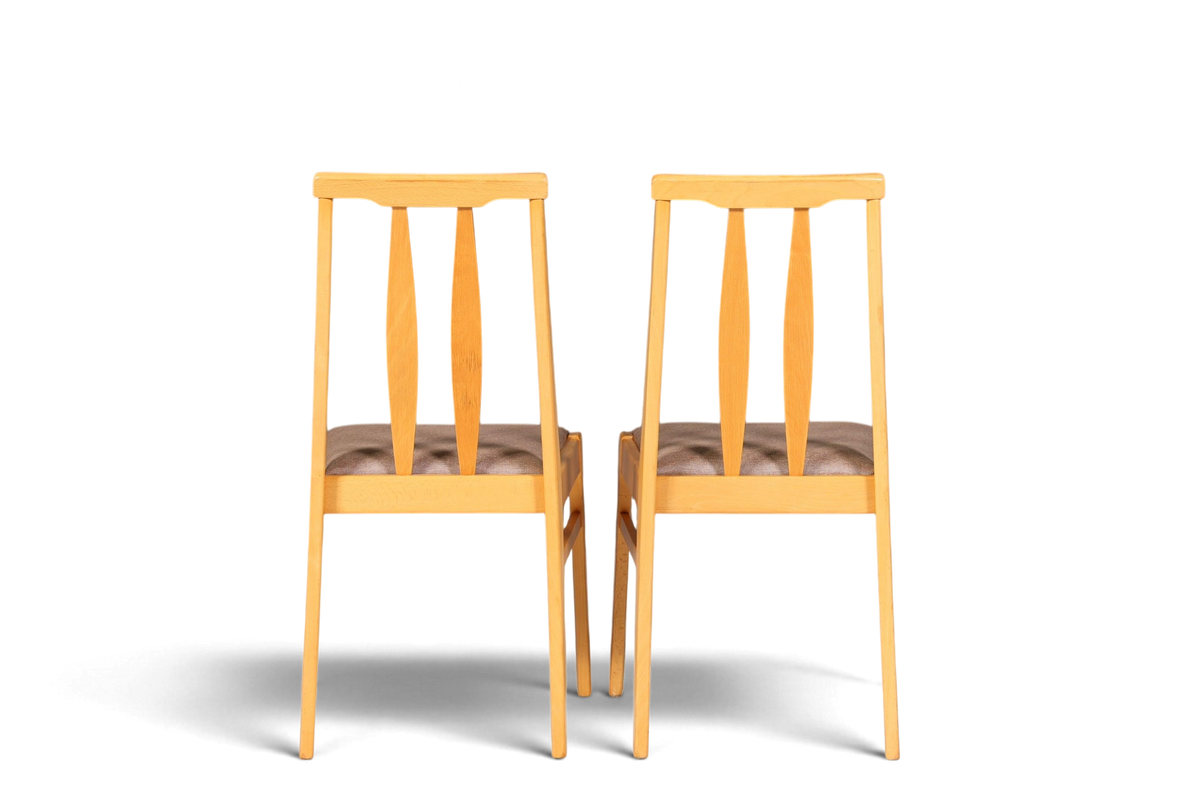 2x Schlichte Mid Century Stühle Retro Stuhlset Danish Design Küchenstühle Esszimmer Stühle