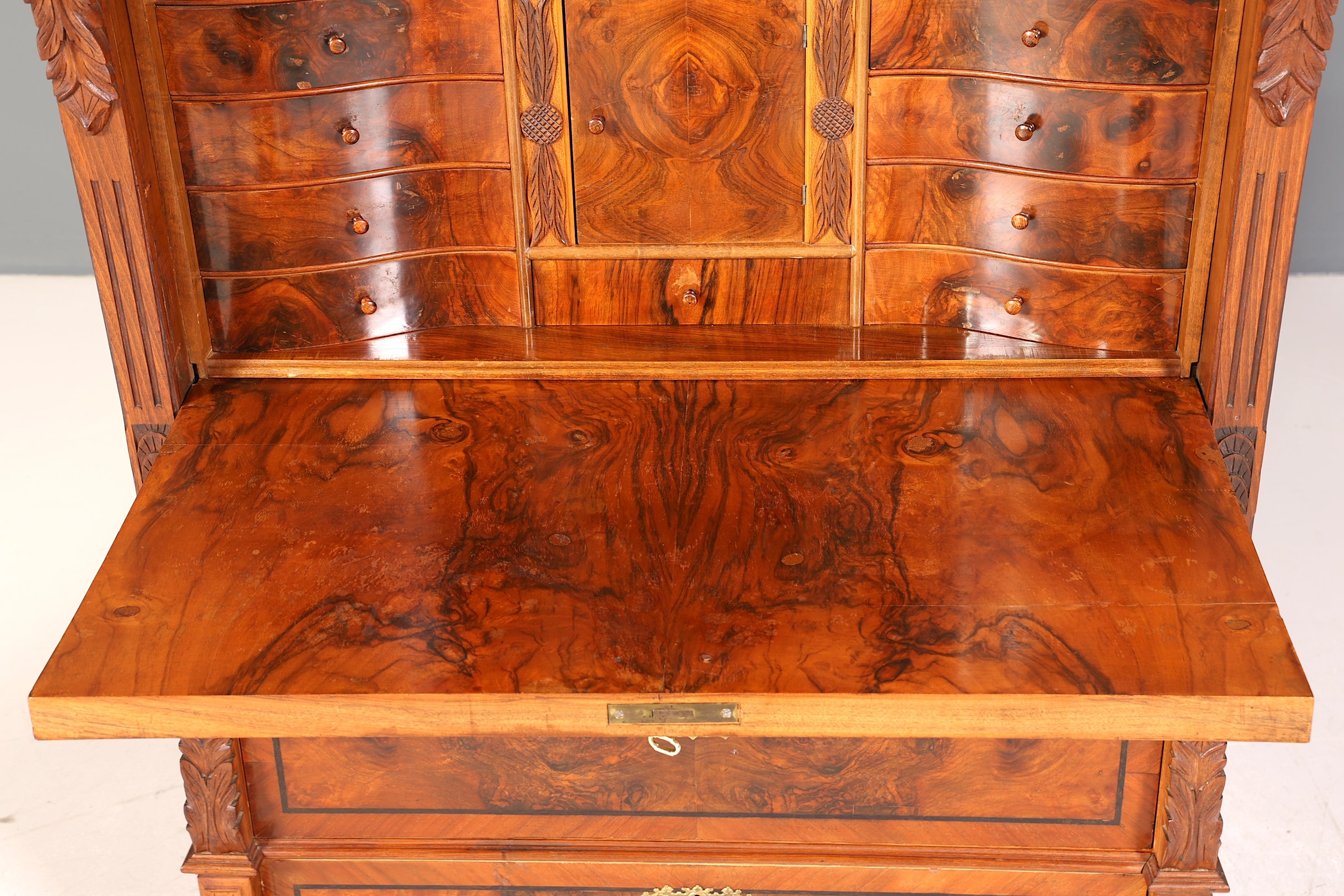 Wunderschöner Gründerzeit Sekretär Jugendstil Vertiko Antik Kommode um 1900