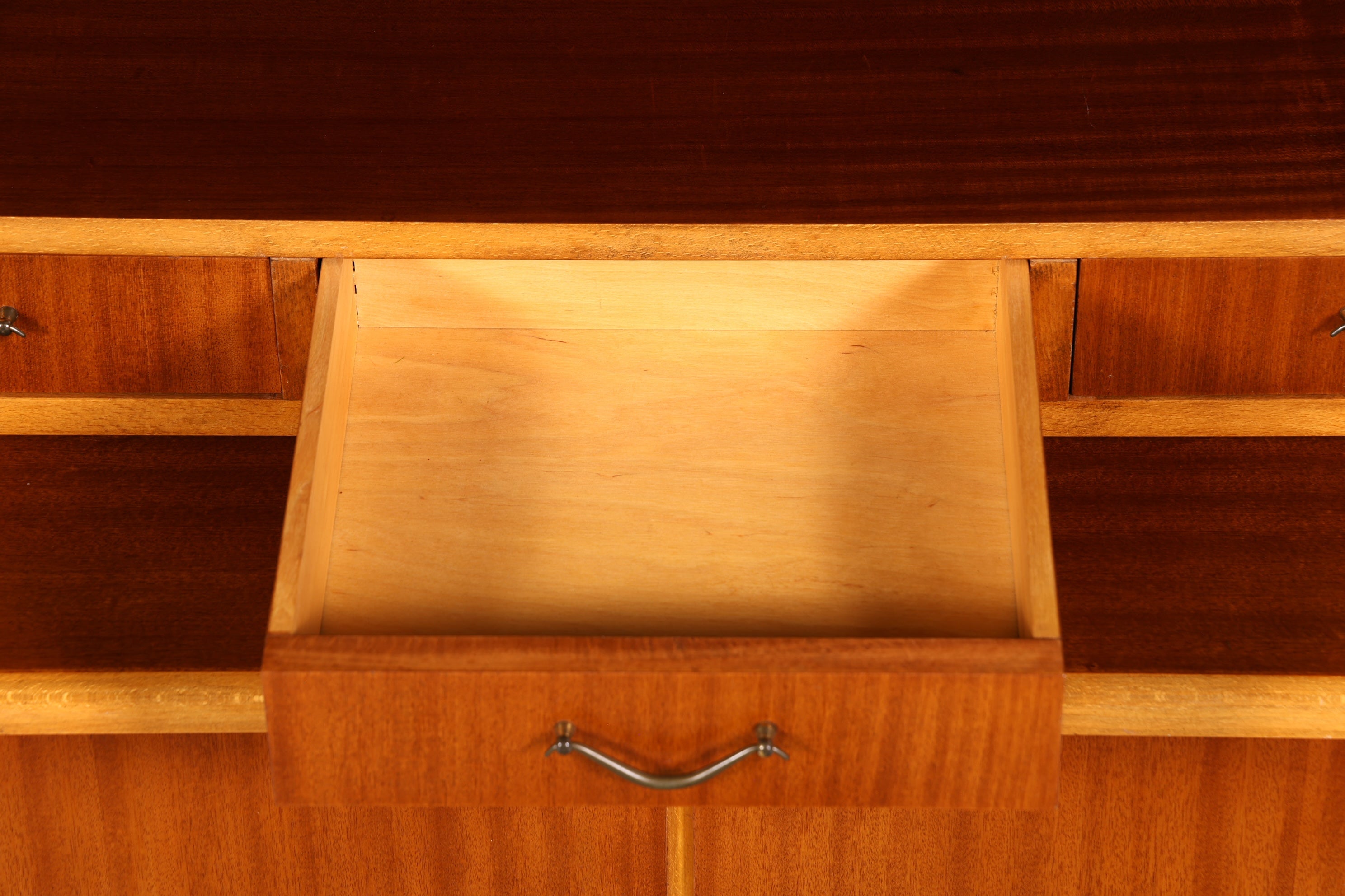 Wunderschöner Mid Century Schrank Bücherregal Vintage Sekretär Highboard Holz Regal